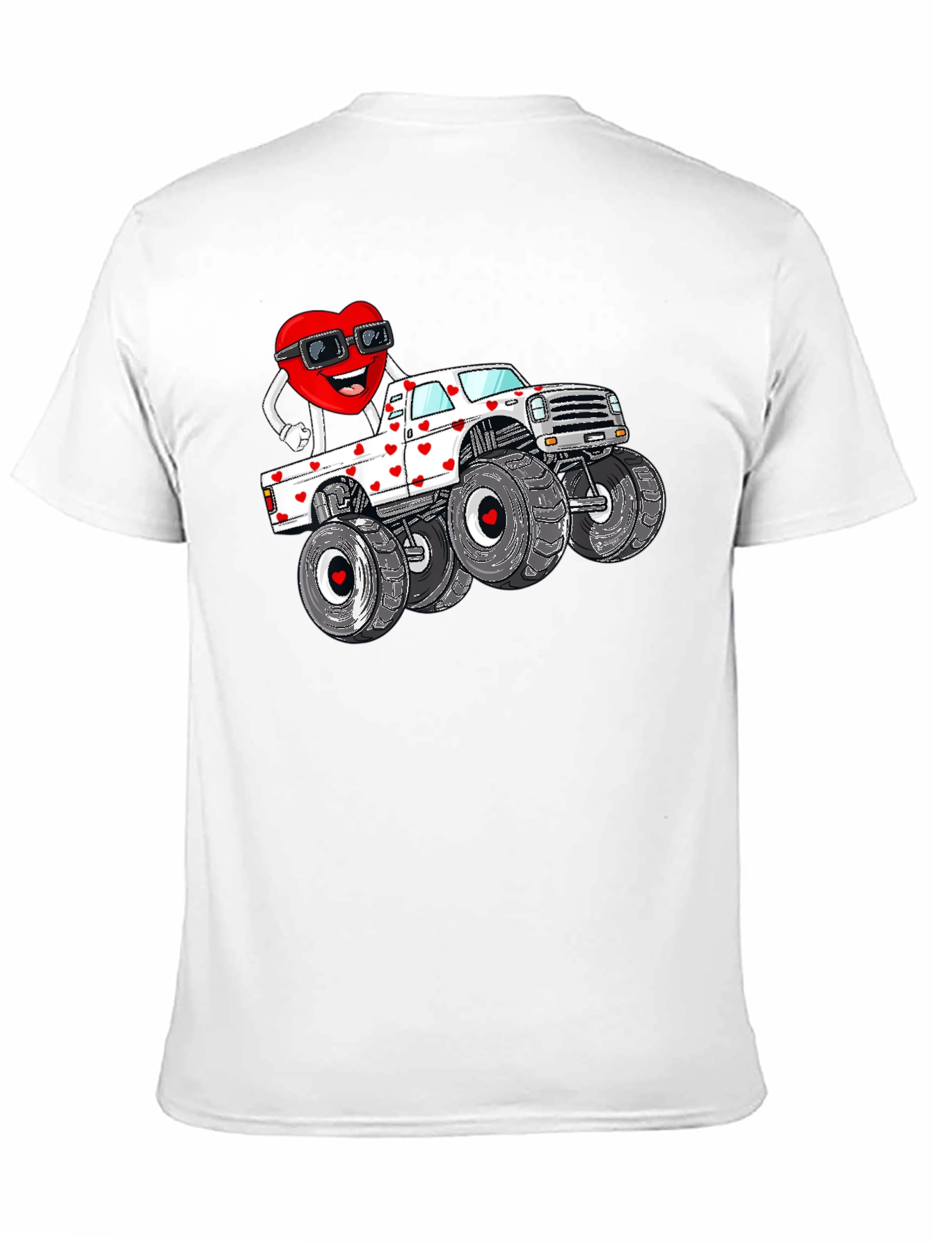 Monster Truck Valentines Day Graphic Tee