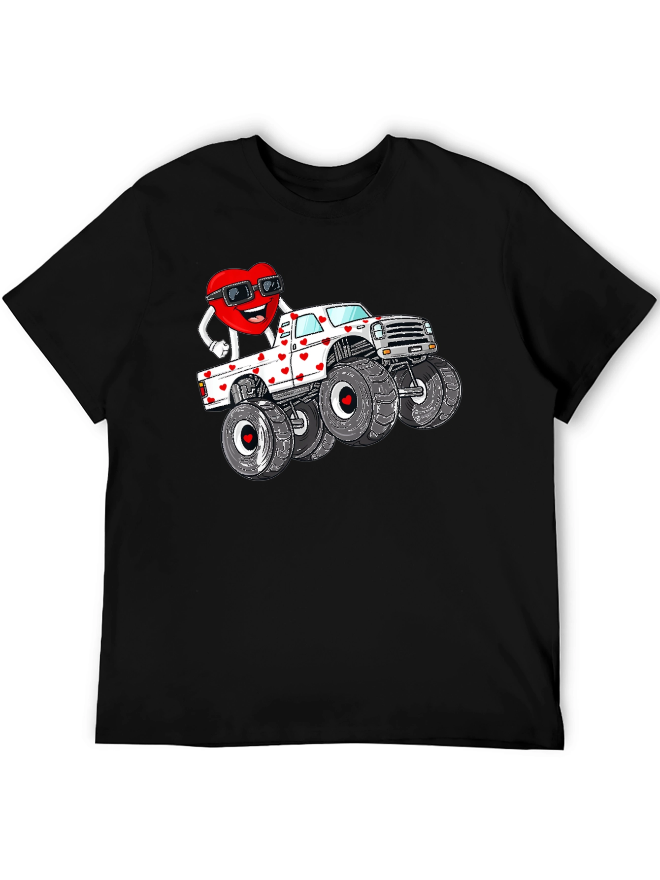 Monster Truck Valentines Day Graphic Tee