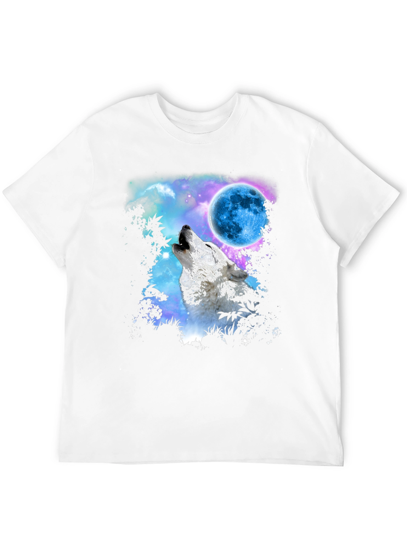 Wolf Howling at Blue Moon Graphic Tee - Black