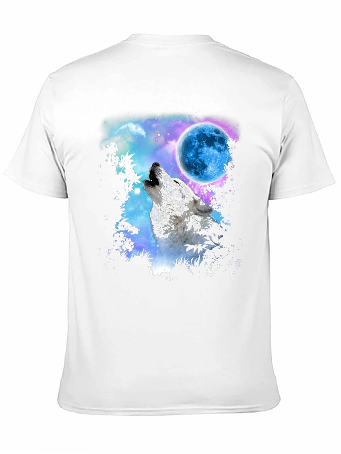 Wolf Howling at Blue Moon Graphic Tee - Black