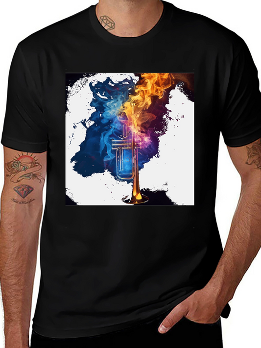Fiery Trumpet T-Shirt - Music Lover Apparel