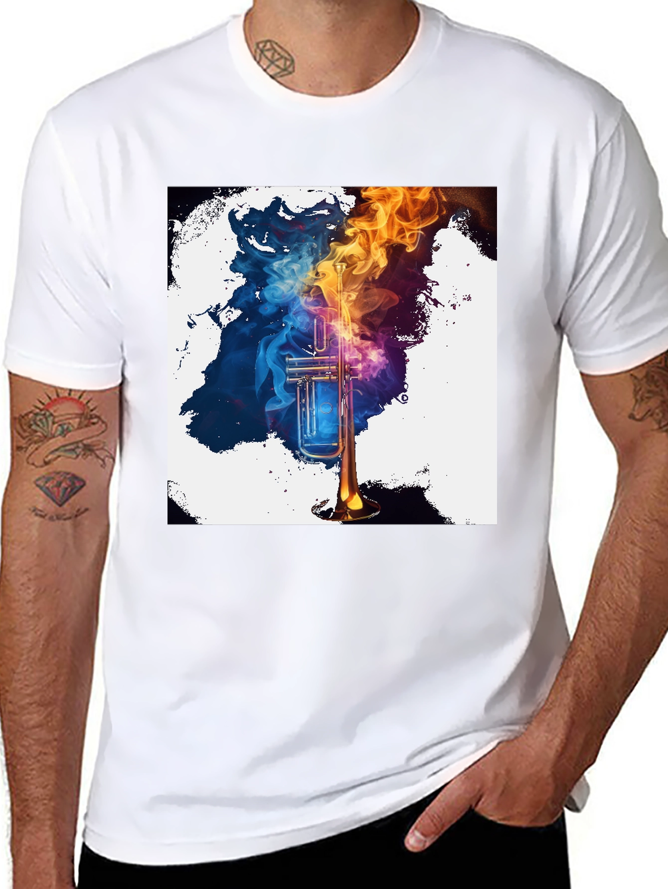 Fiery Trumpet T-Shirt - Music Lover Apparel