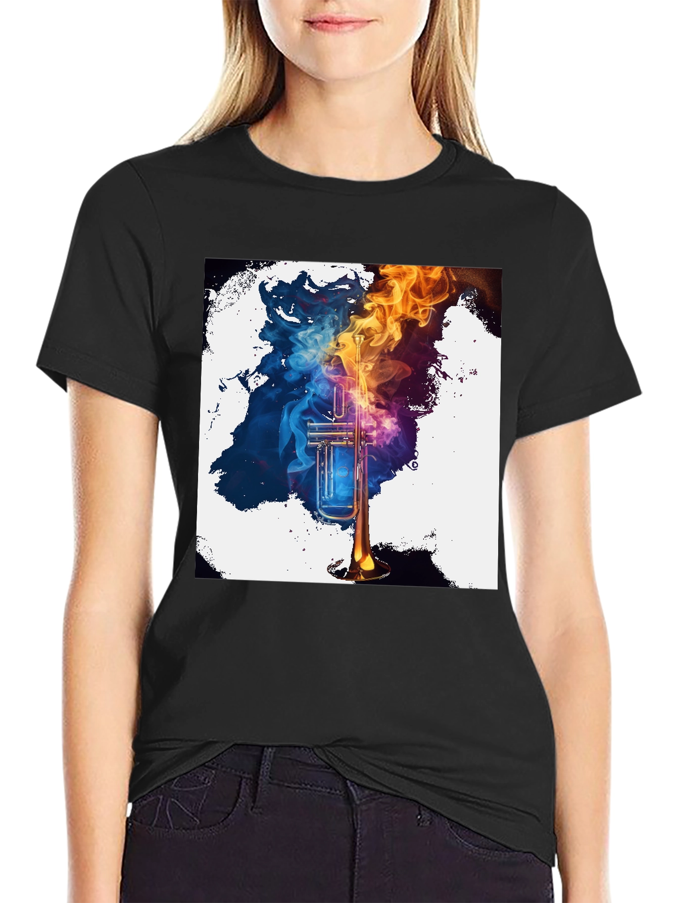 Fiery Trumpet T-Shirt - Music Lover Apparel