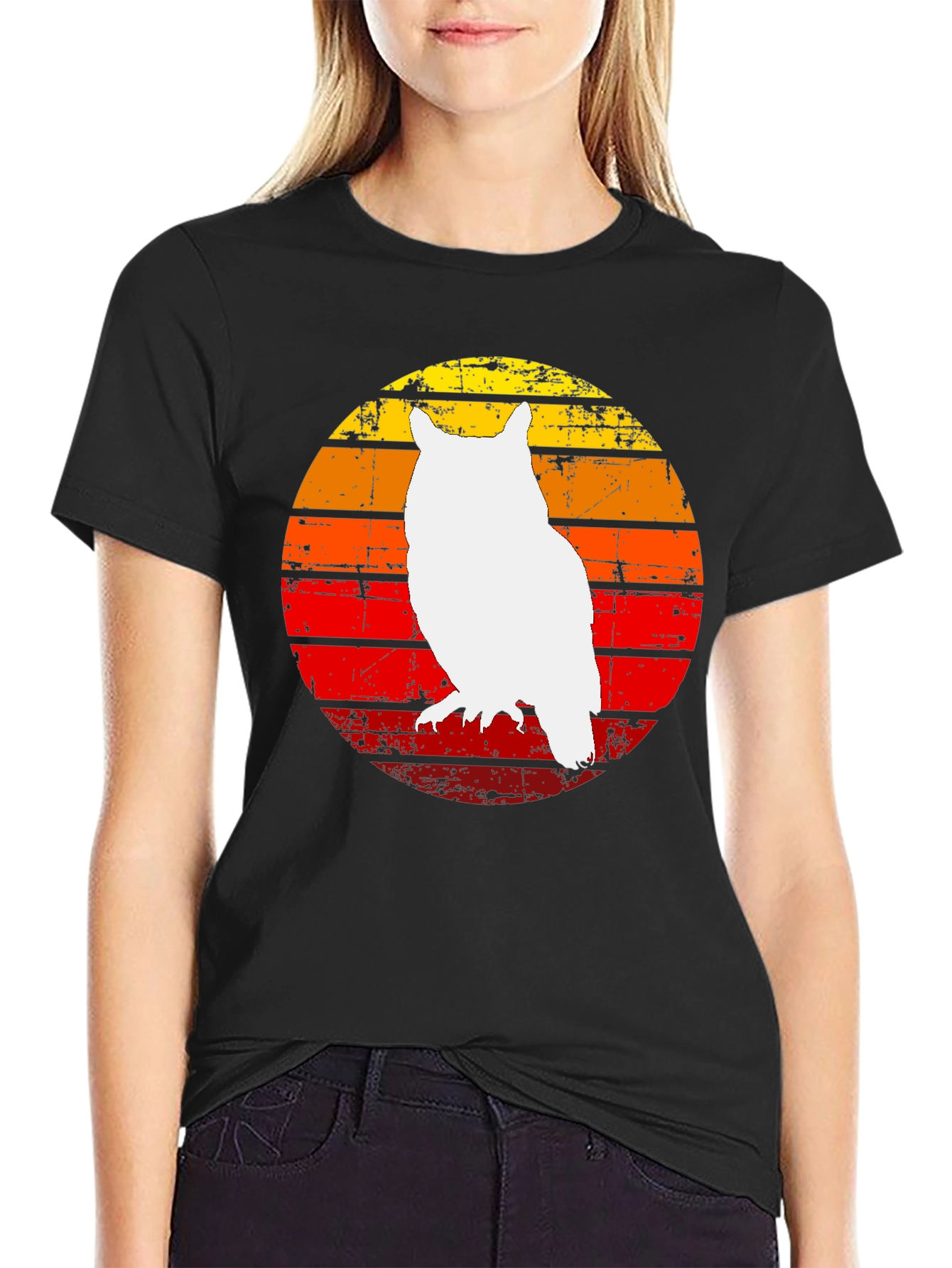 Retro Owl Sunset Graphic Tee