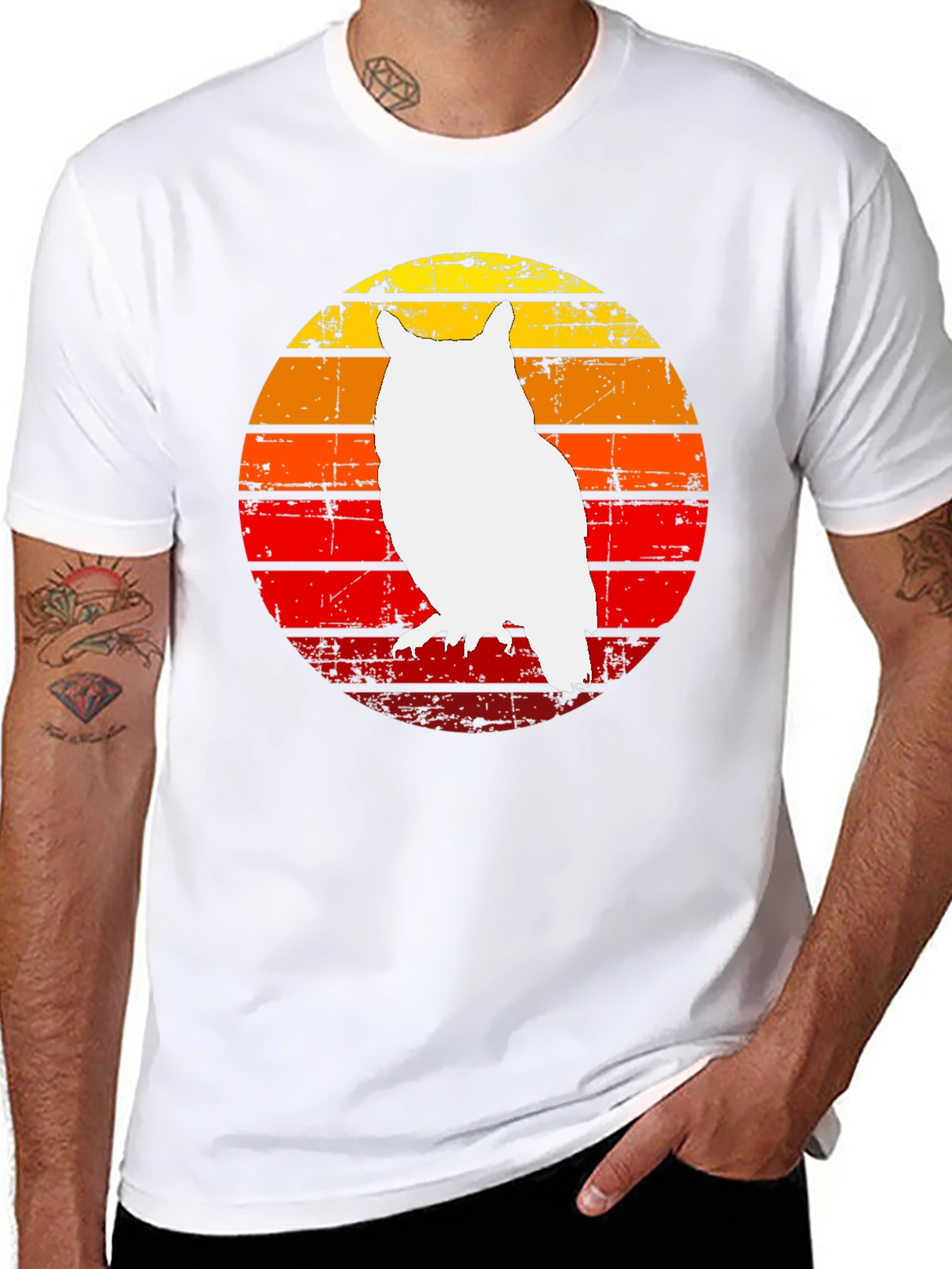Retro Owl Sunset Graphic Tee