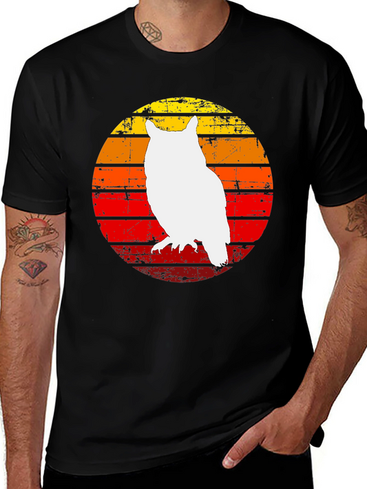 Retro Owl Sunset Graphic Tee