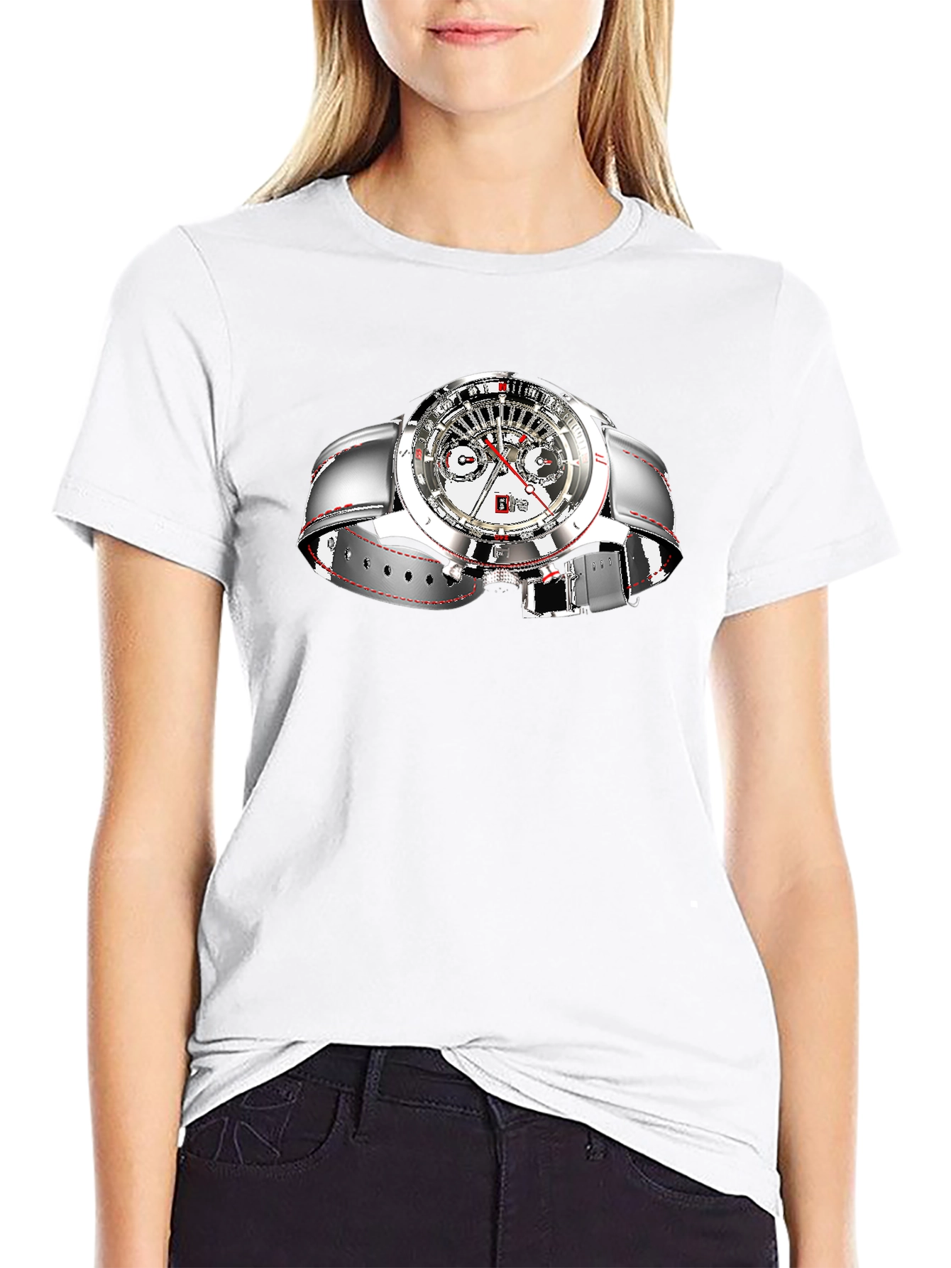 Stylish Black Watch Graphic Tee