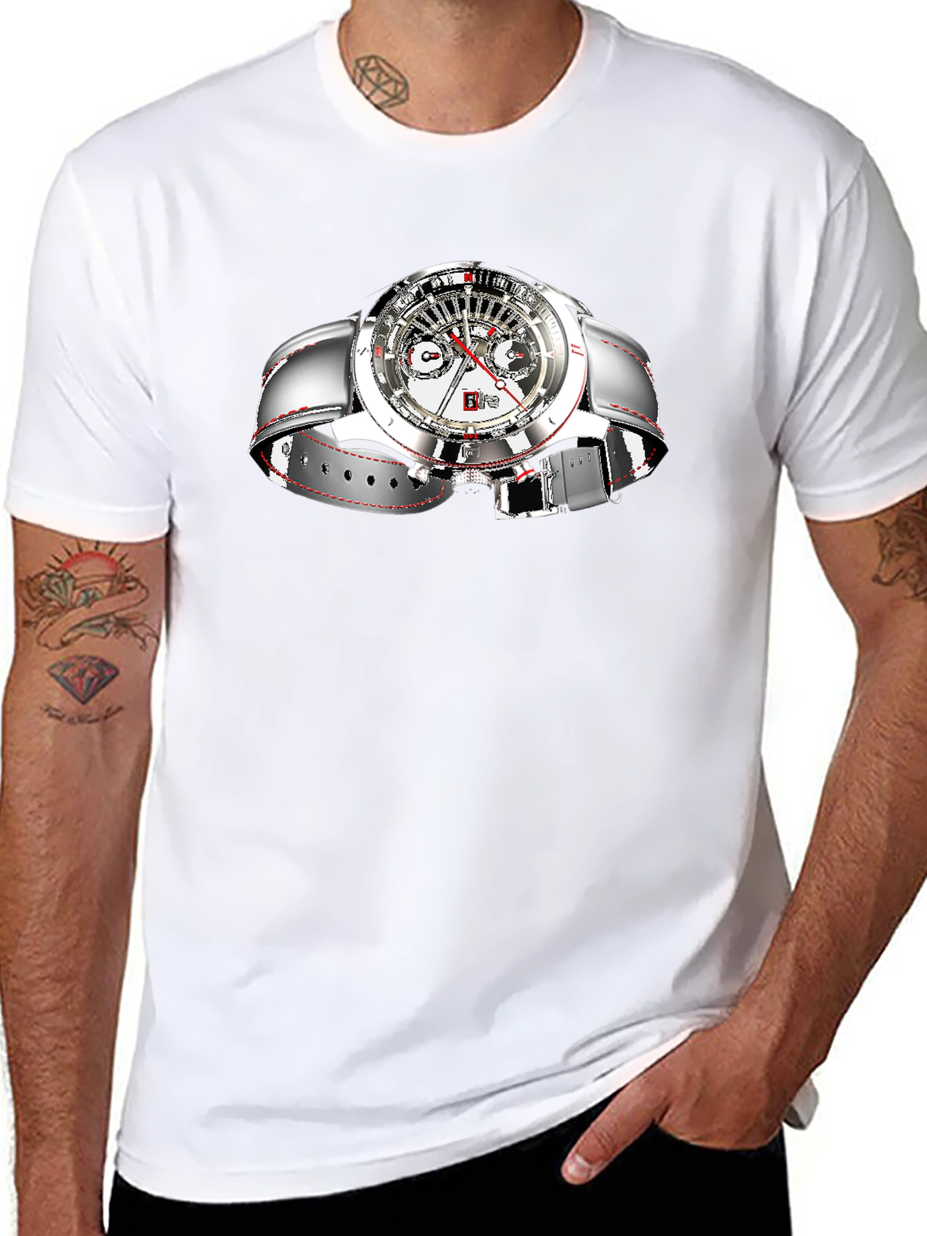 Stylish Black Watch Graphic Tee