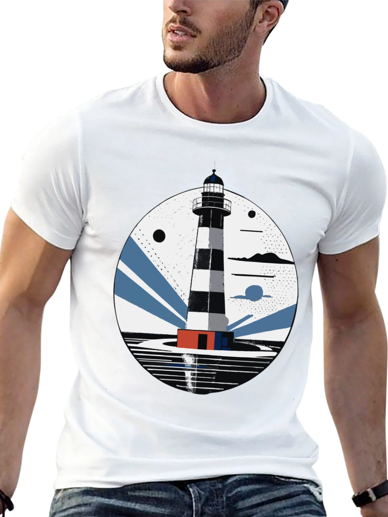 Lighthouse Graphic Tee - Nautical Style Shirt