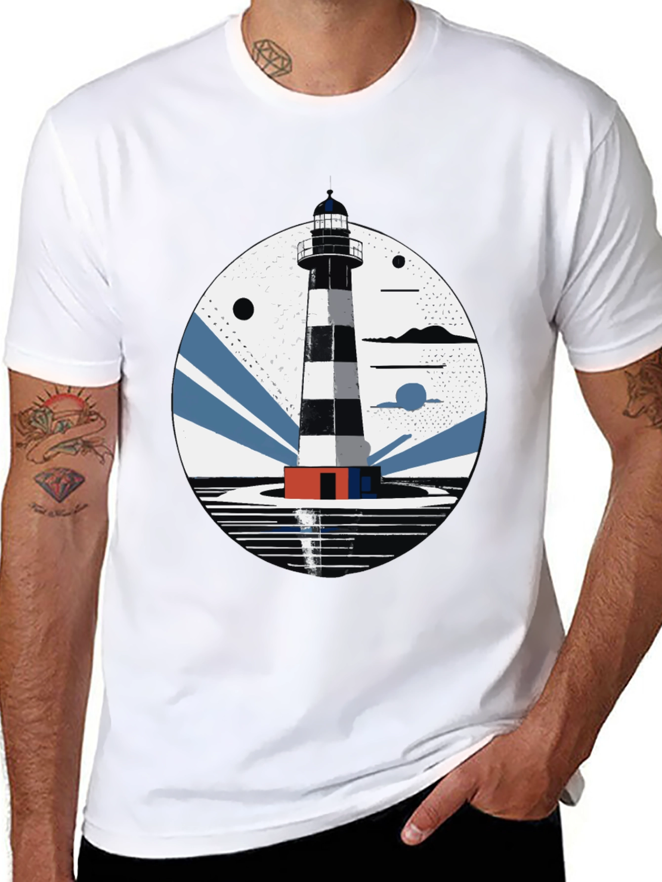 Lighthouse Graphic Tee - Nautical Style Shirt