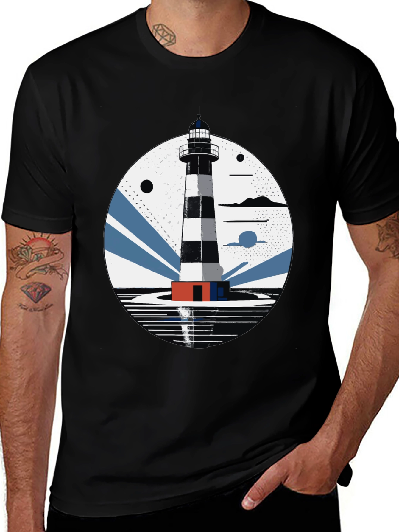 Lighthouse Graphic Tee - Nautical Style Shirt