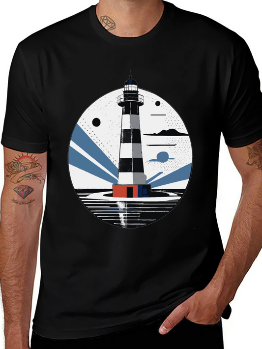Lighthouse Graphic Tee - Nautical Style Shirt