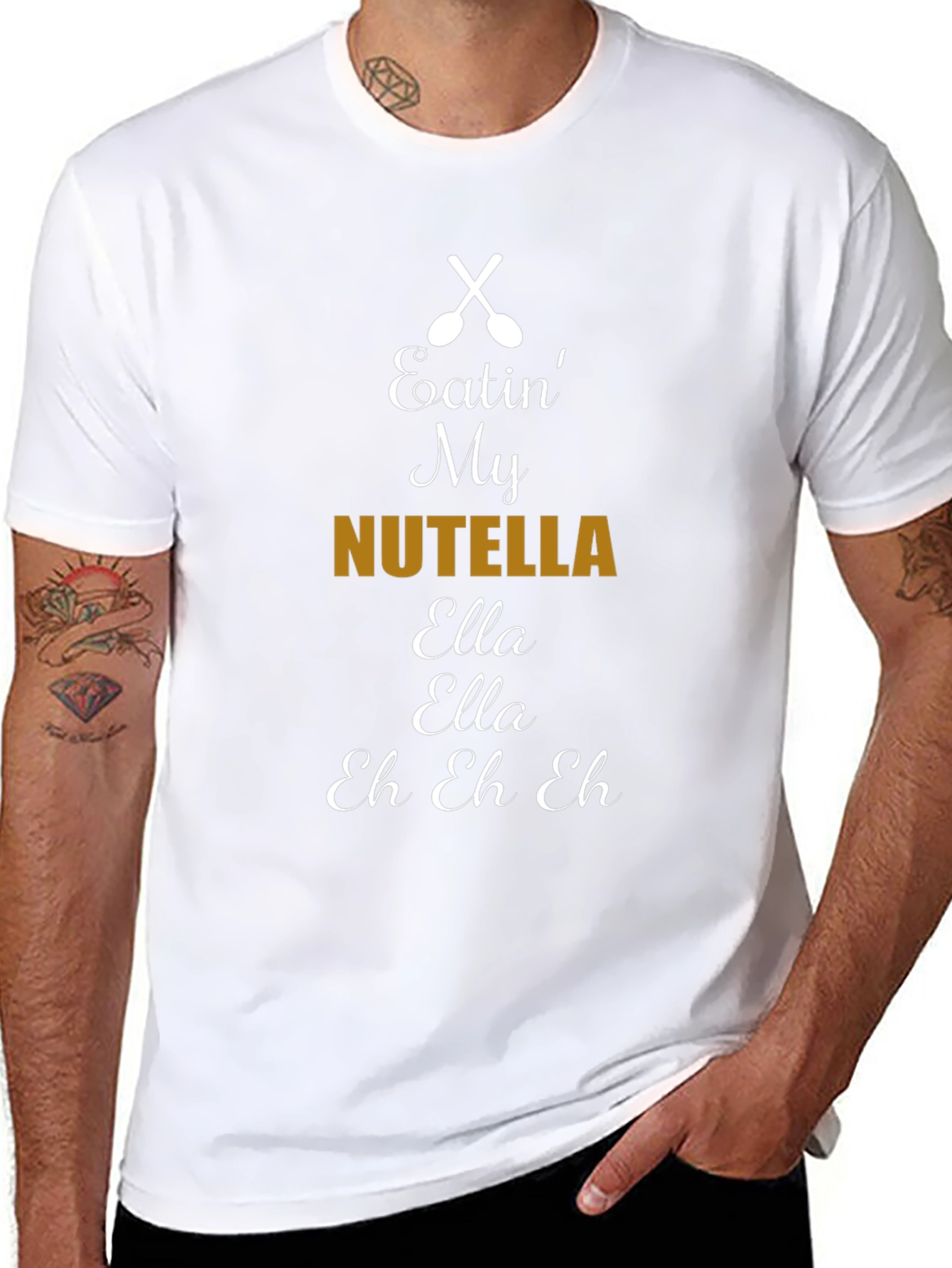 Nutella Lyric T-Shirt: Black Cotton Blend Comfortable Fit