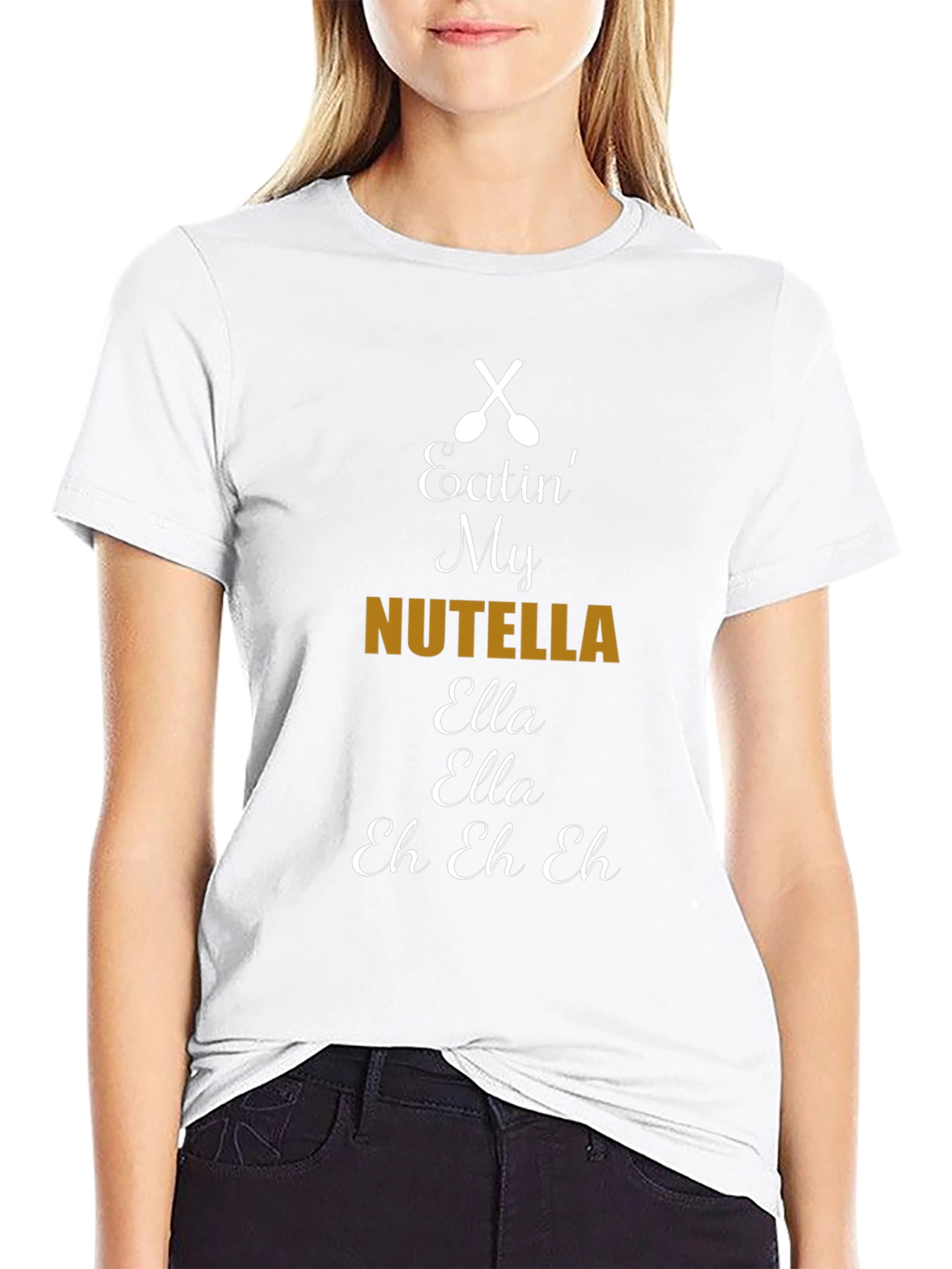 Nutella Lyric T-Shirt: Black Cotton Blend Comfortable Fit