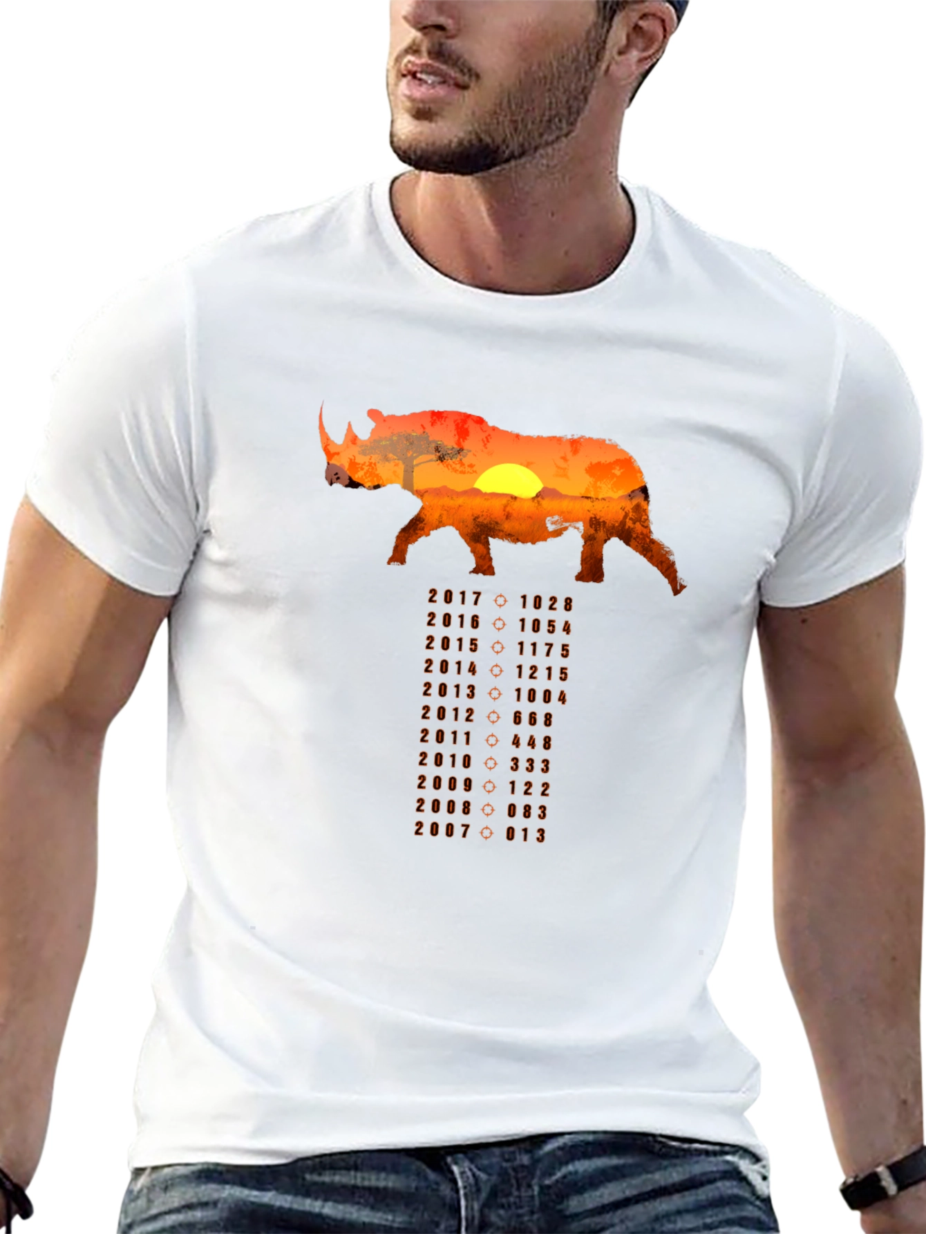 Rhino Sunset T-Shirt - Conservation Design