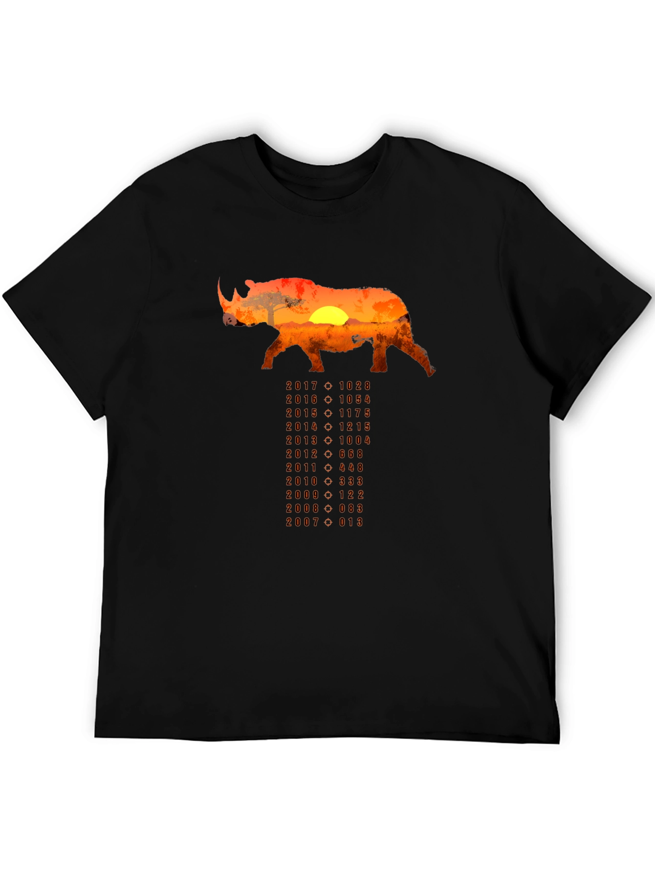 Rhino Sunset T-Shirt - Conservation Design