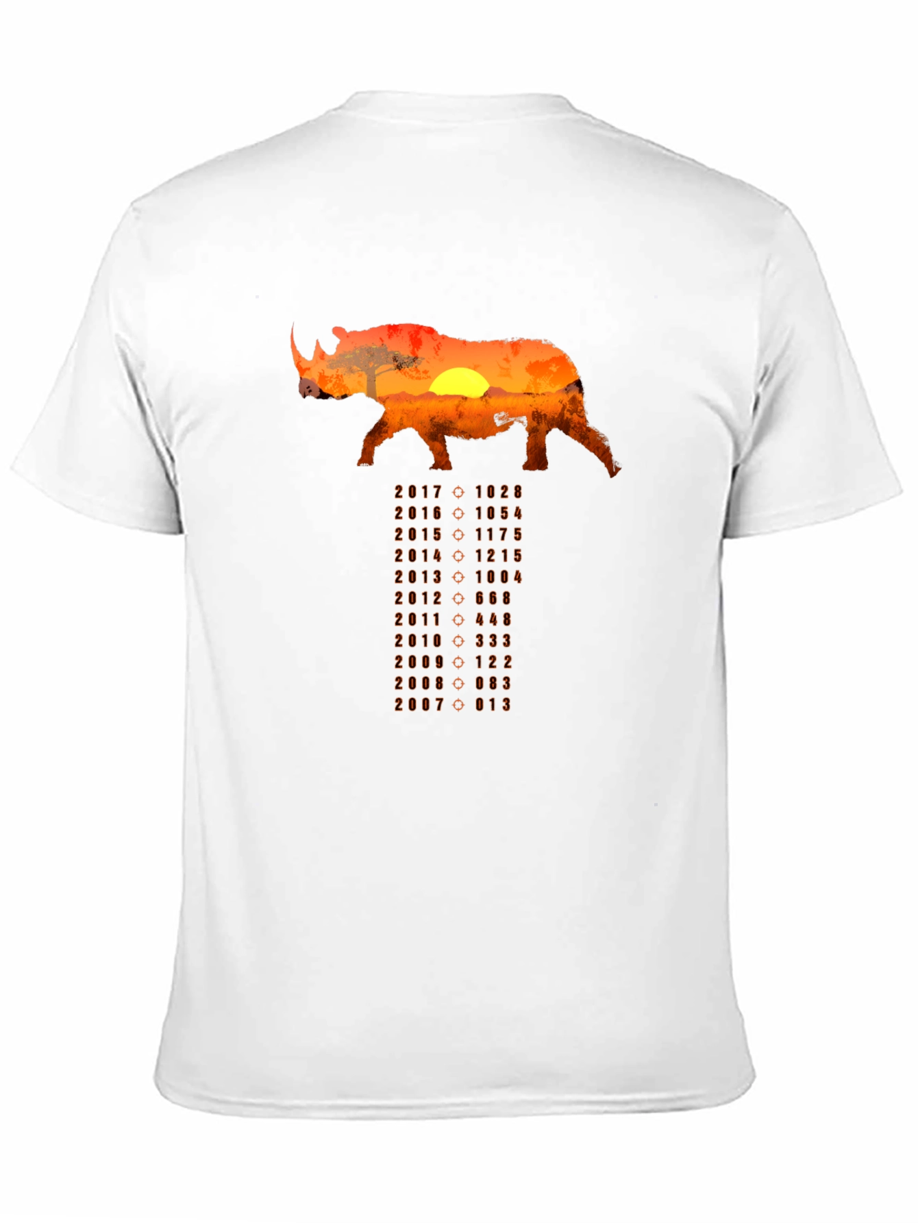 Rhino Sunset T-Shirt - Conservation Design