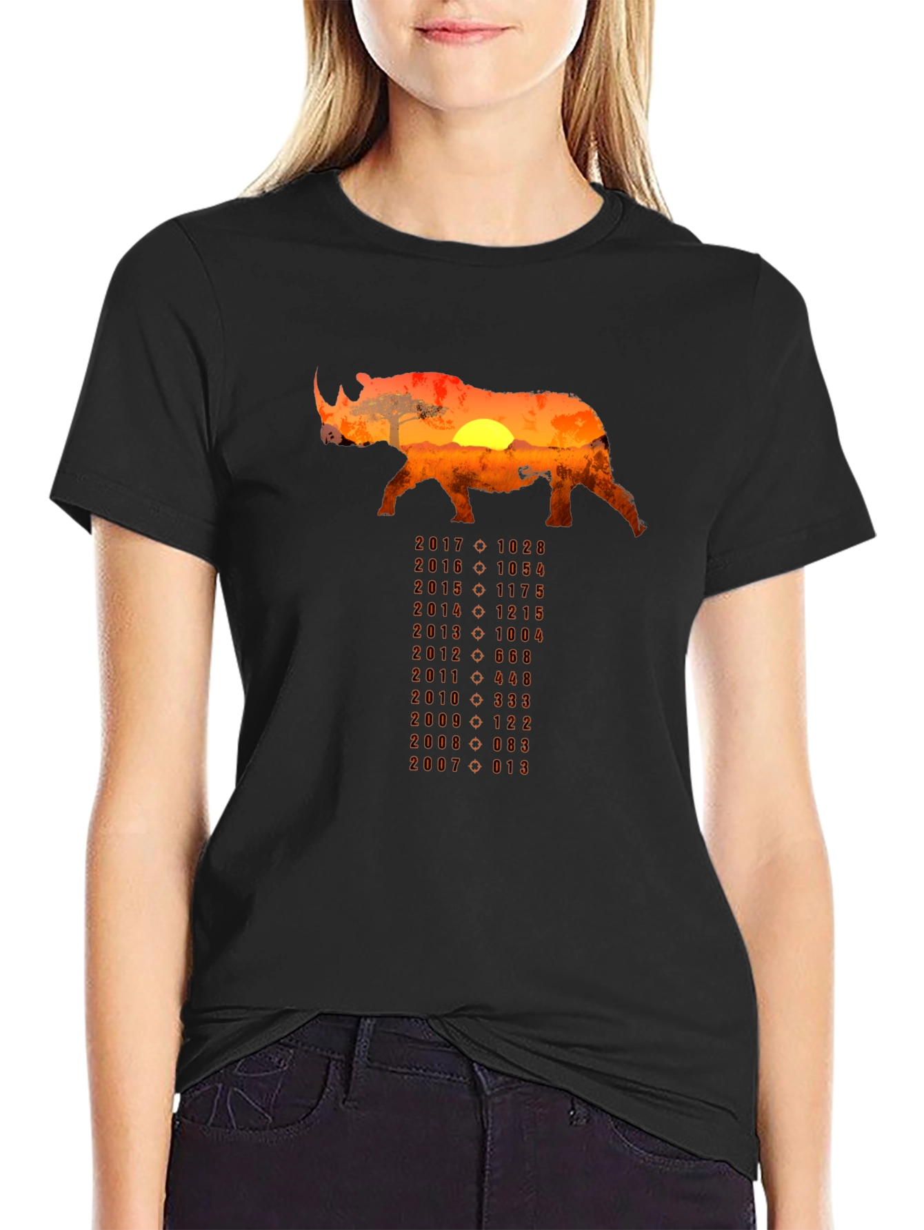 Rhino Sunset T-Shirt - Conservation Design