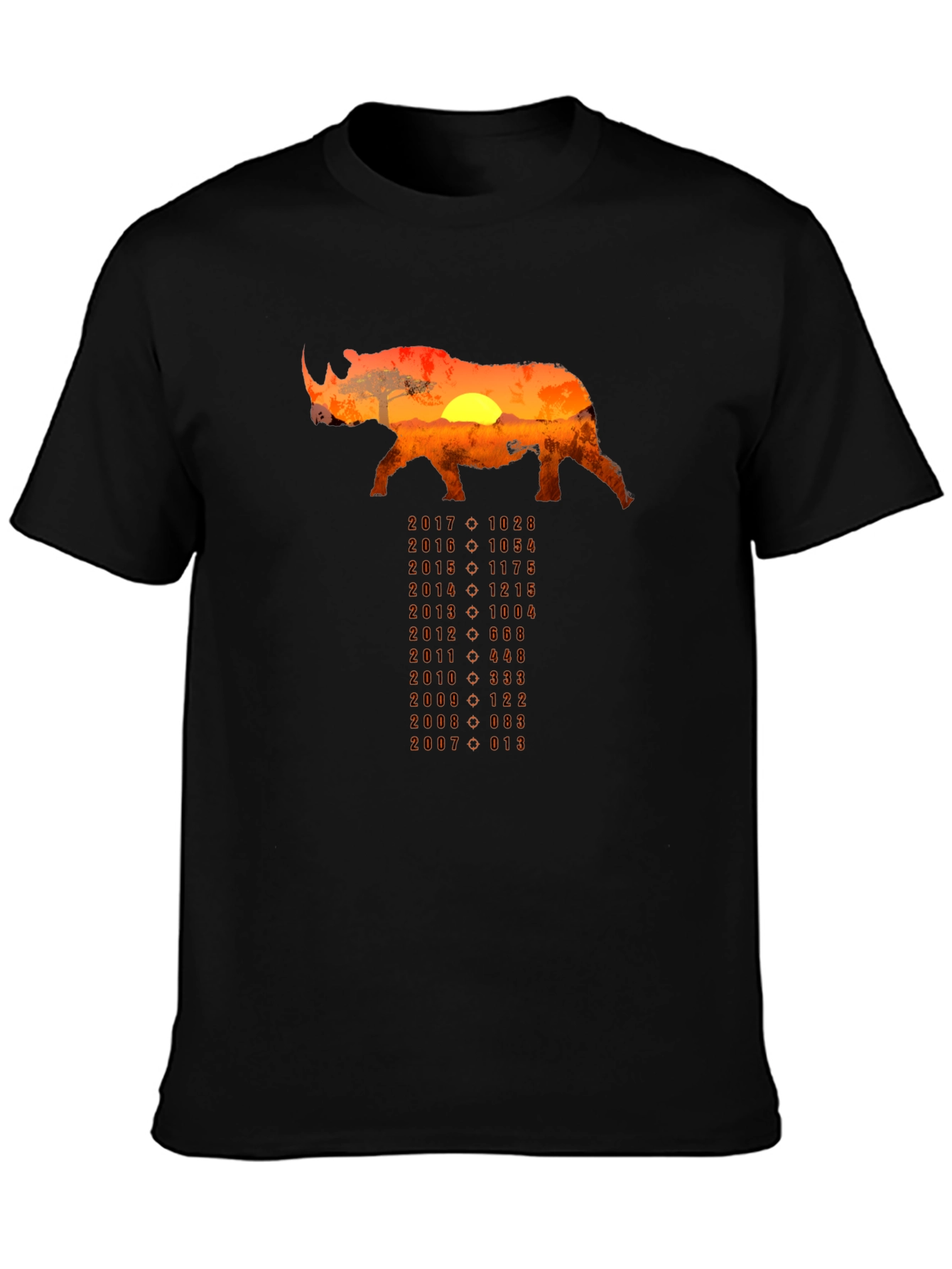 Rhino Sunset T-Shirt - Conservation Design