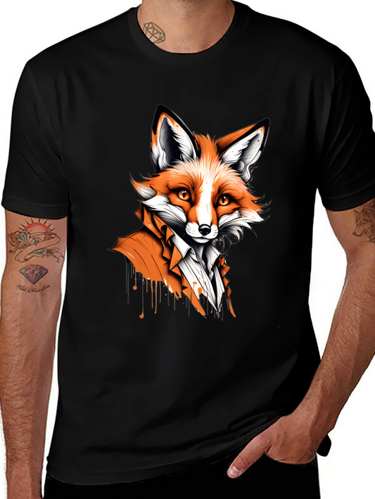 Fox in Suit Graphic Tee - Unique Animal Design
