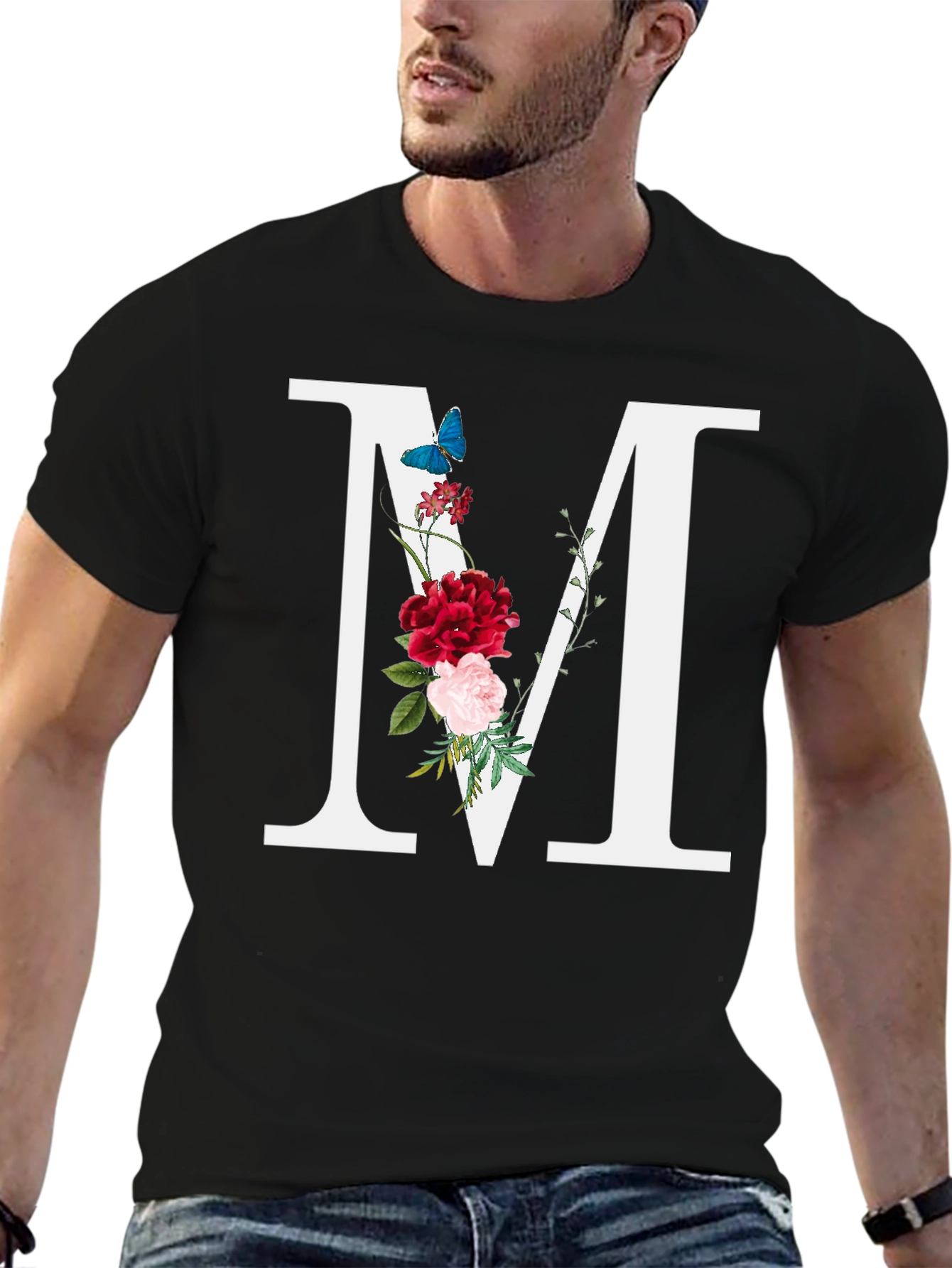 Floral Letter M T-Shirt