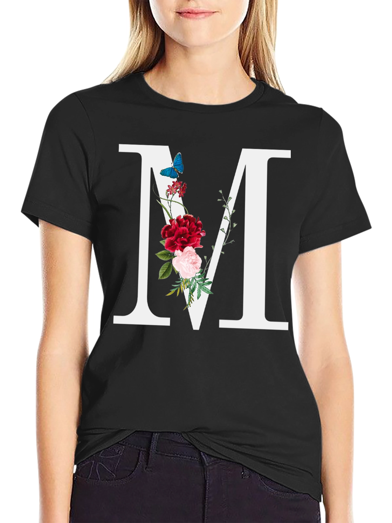 Floral Letter M T-Shirt