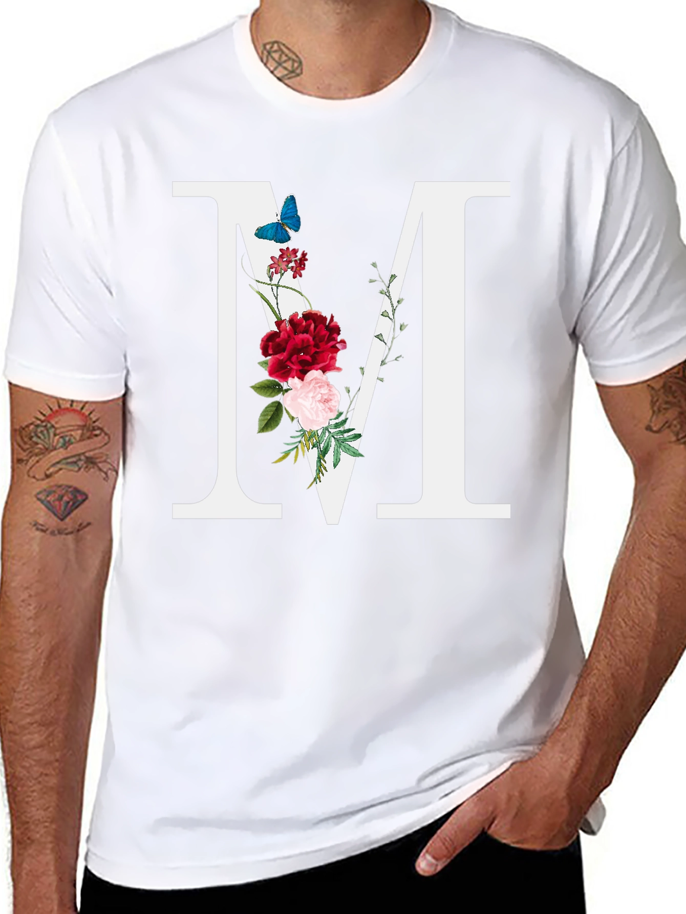 Floral Letter M T-Shirt