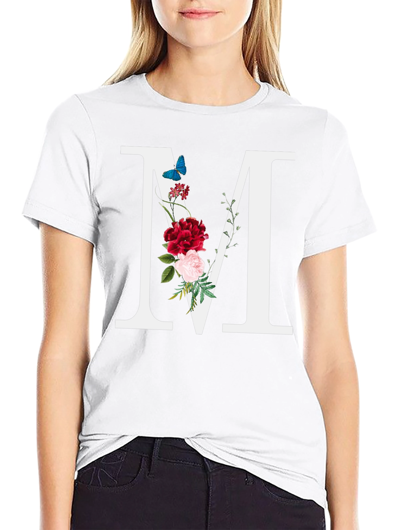 Floral Letter M T-Shirt