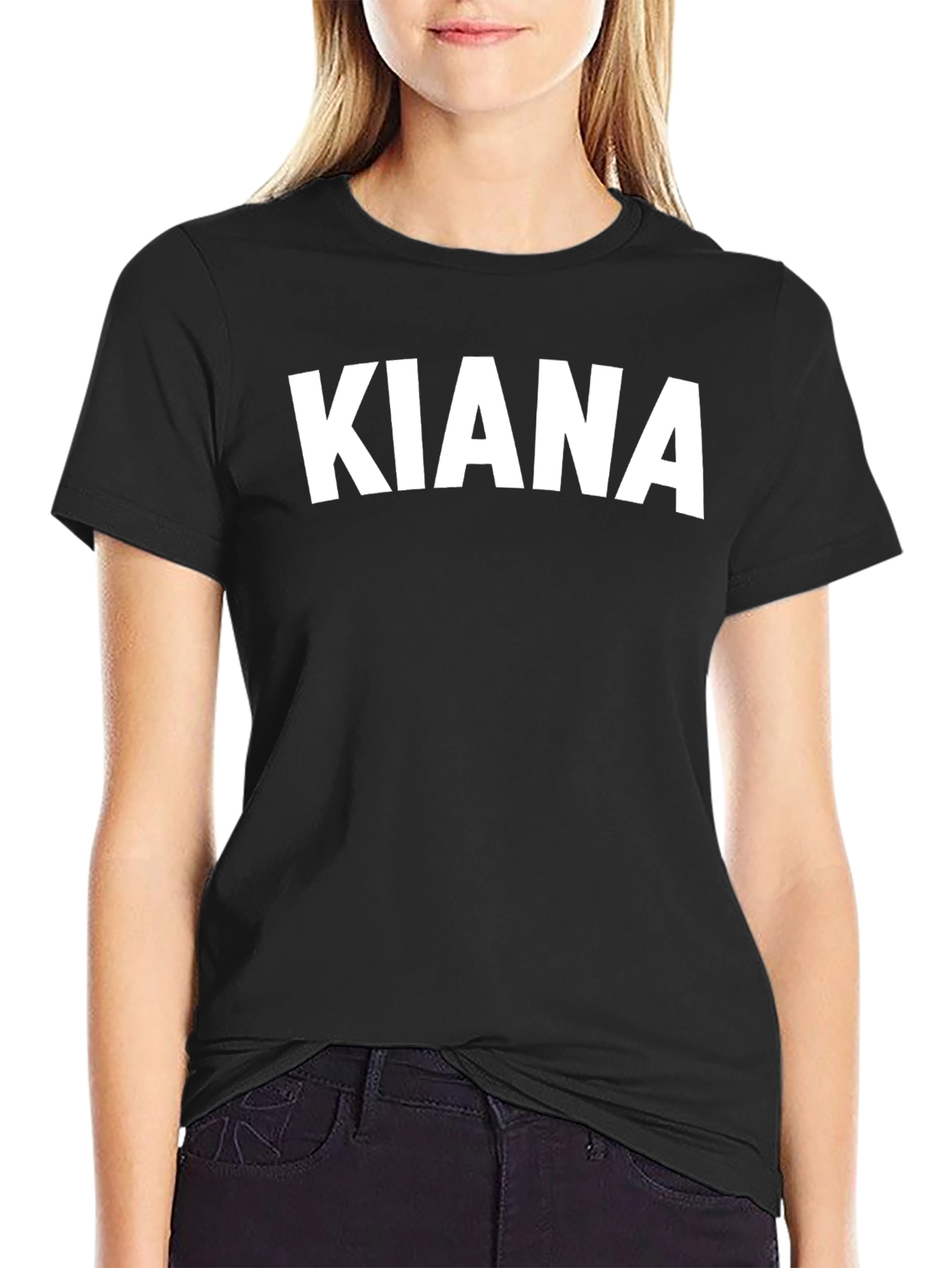 Kiana Black T-Shirt - Personalized Name Tee