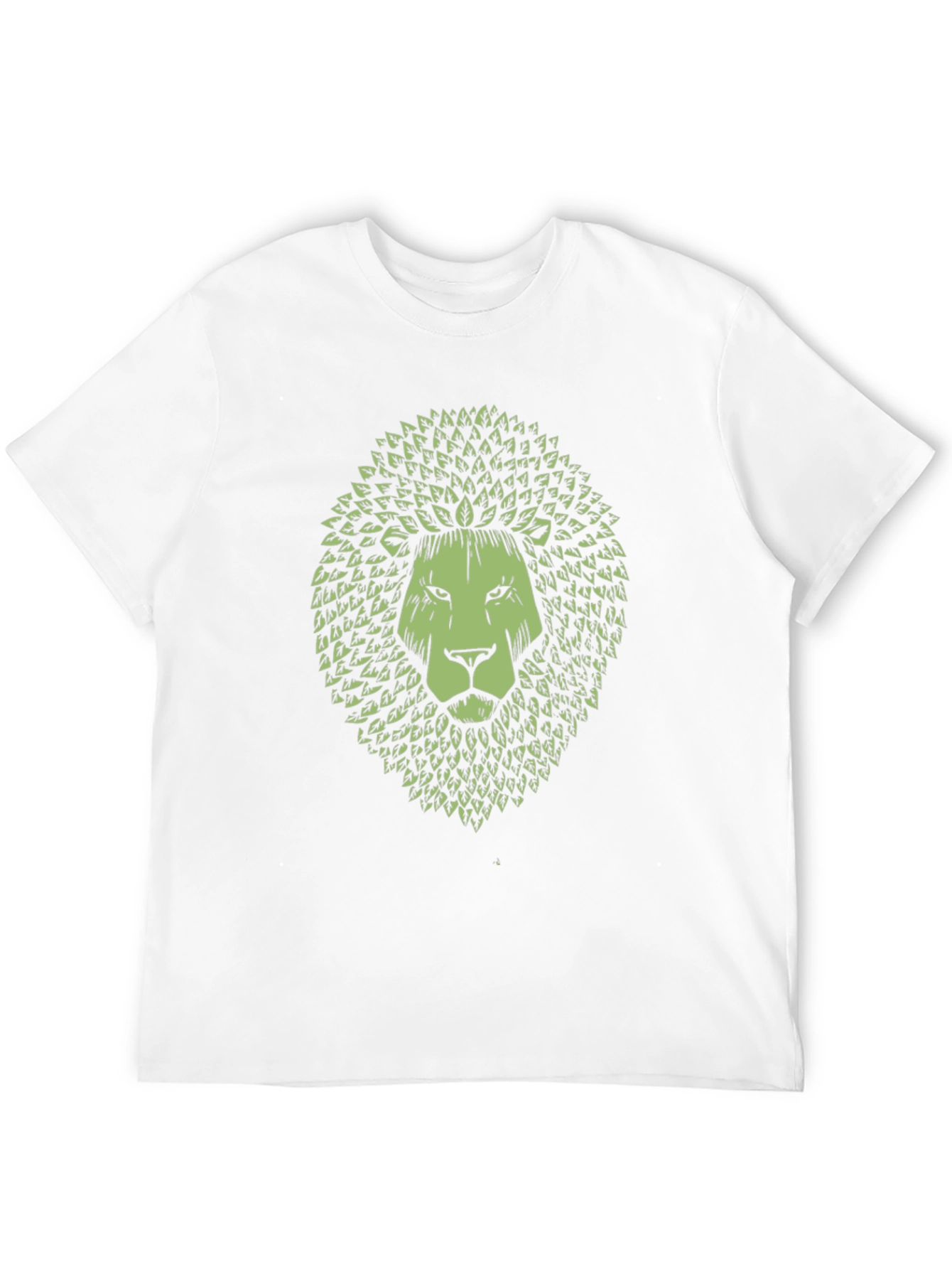 Leaf Lion Graphic Print T-Shirt - Black