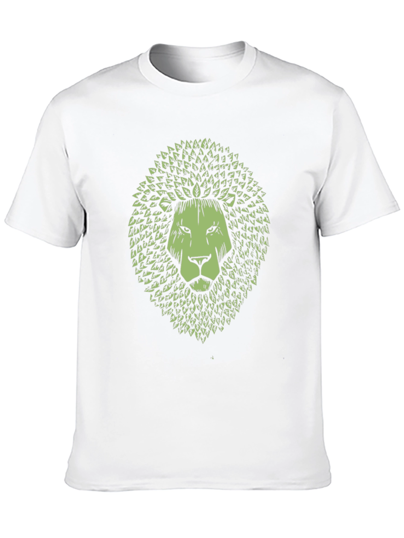 Leaf Lion Graphic Print T-Shirt - Black