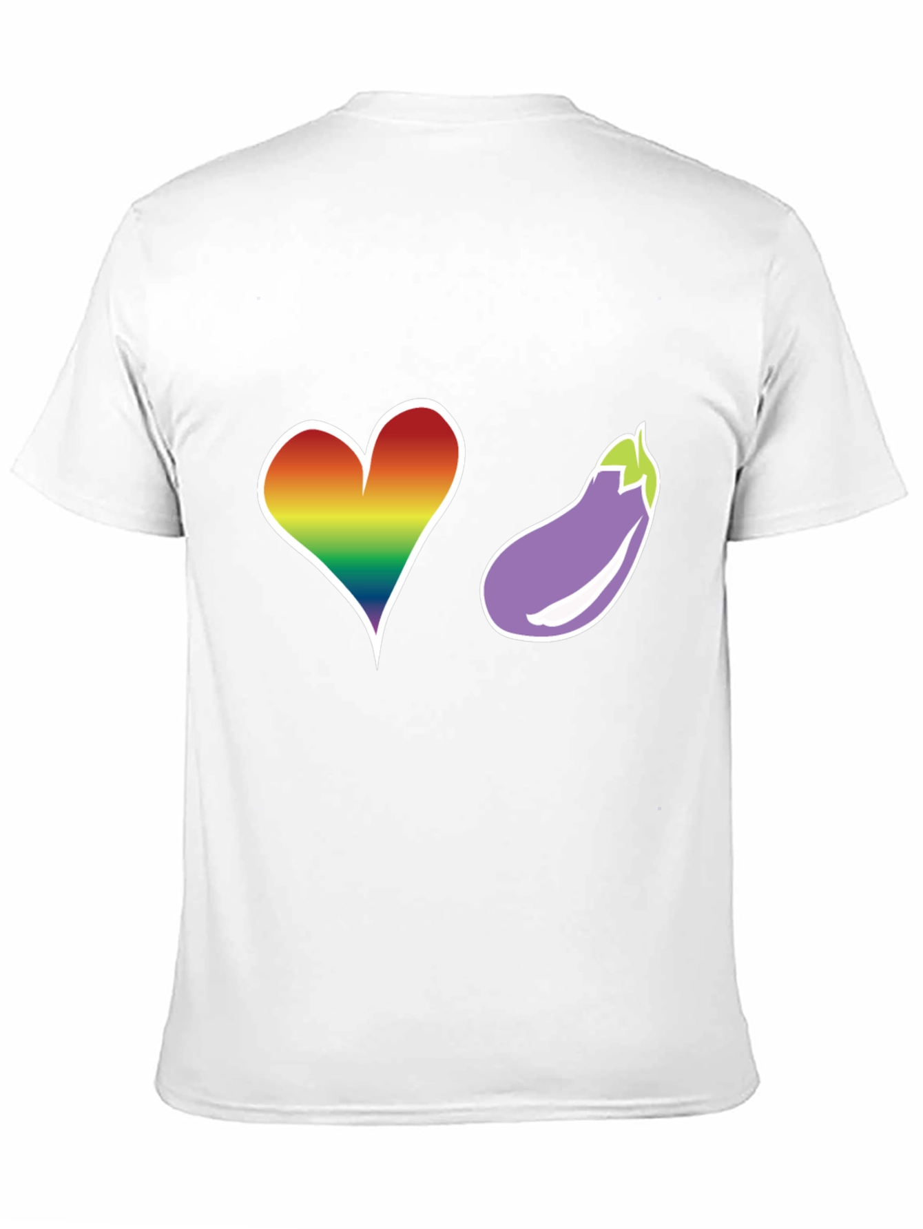 Rainbow Heart & Eggplant T-Shirt