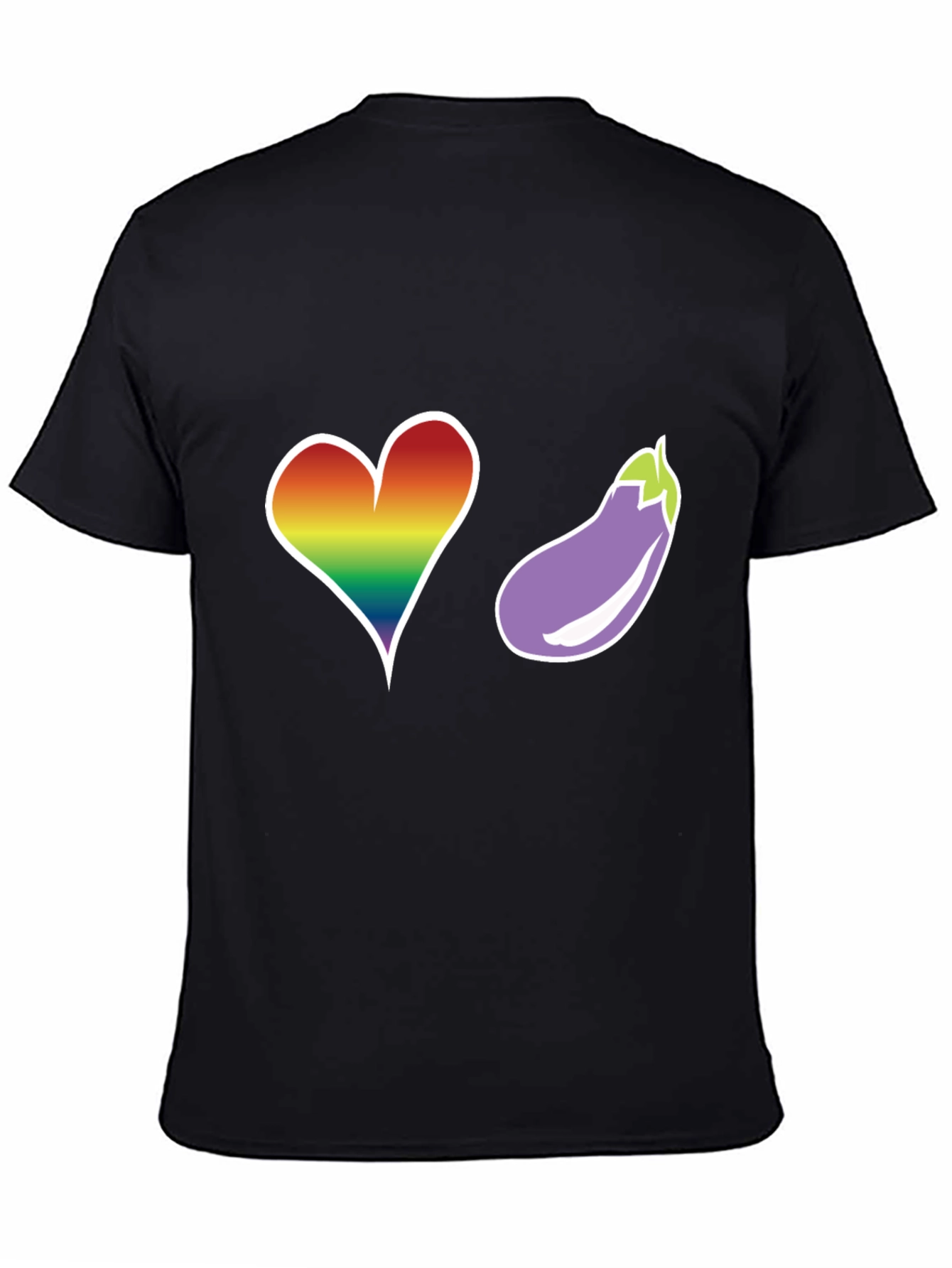 Rainbow Heart & Eggplant T-Shirt