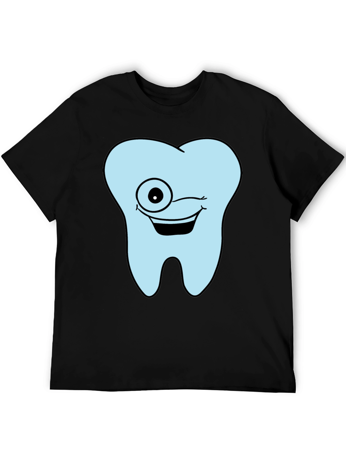 Winking Tooth Graphic T-Shirt - Black Cotton Tee