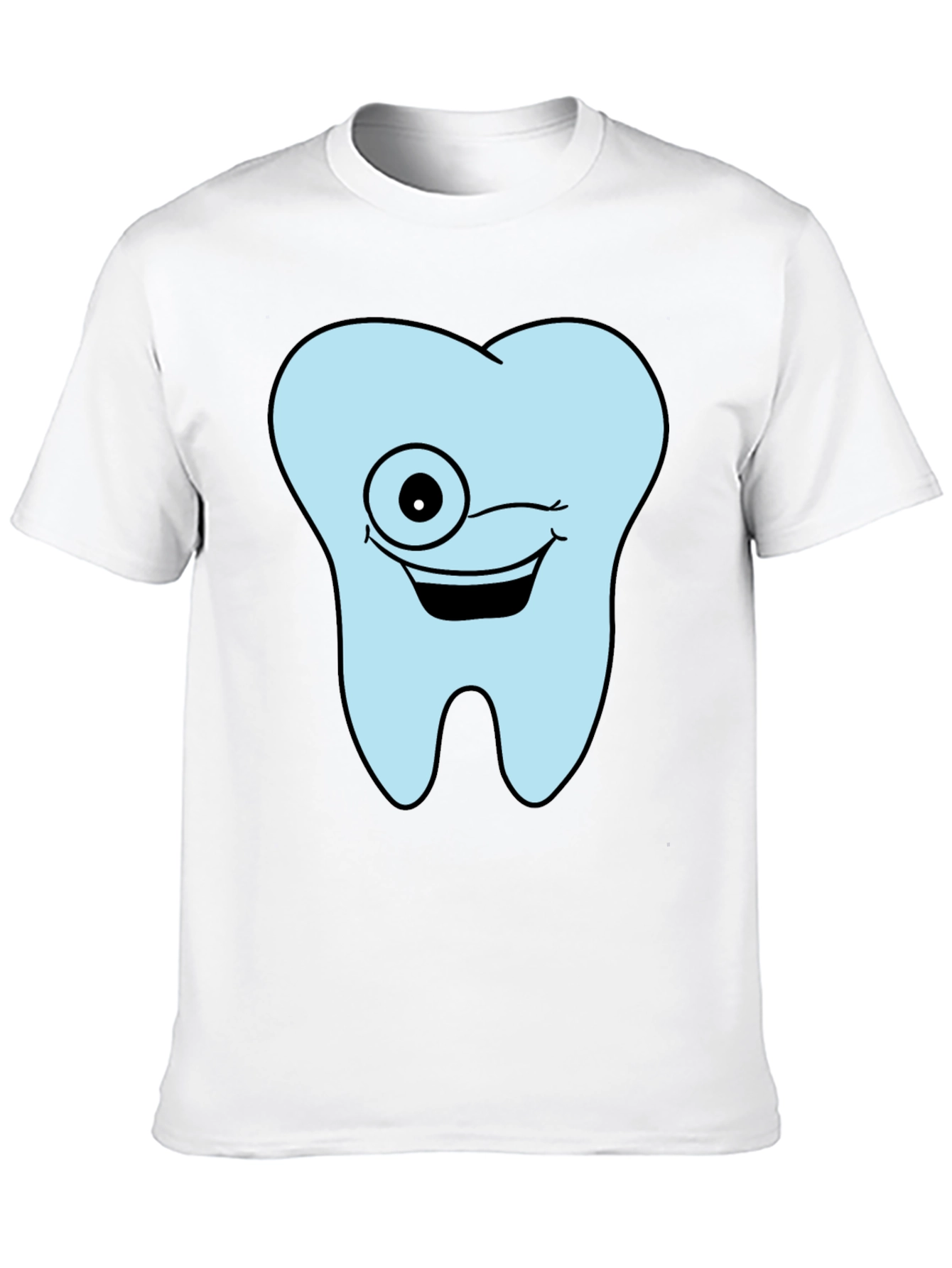Winking Tooth Graphic T-Shirt - Black Cotton Tee