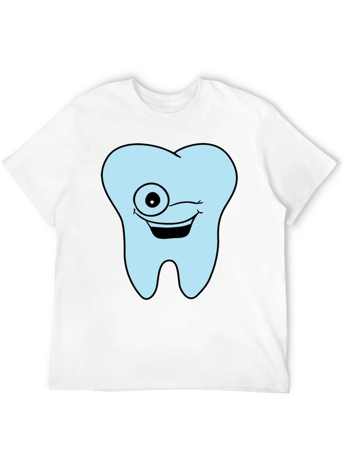 Winking Tooth Graphic T-Shirt - Black Cotton Tee