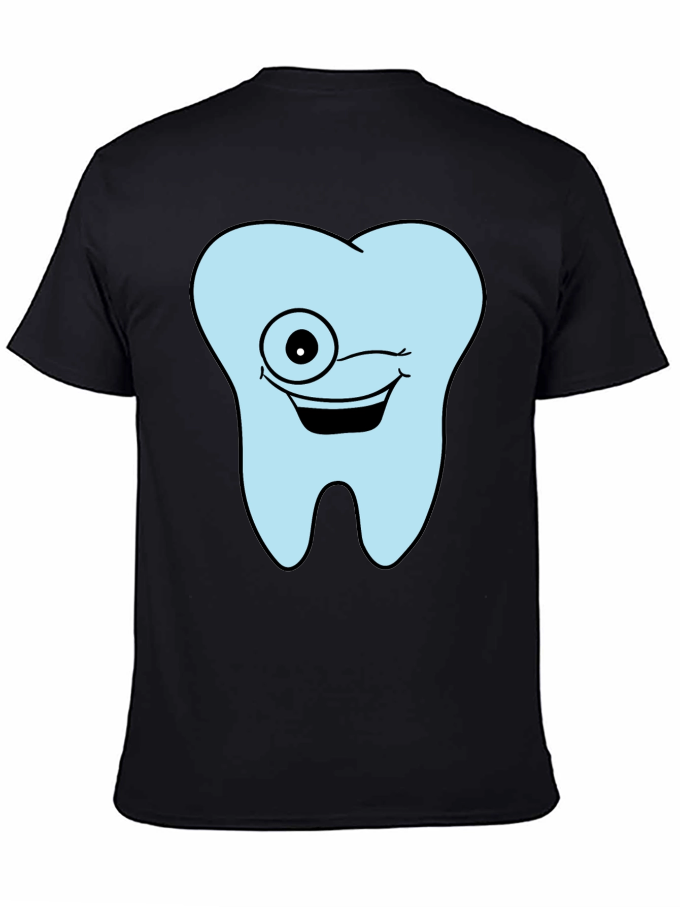 Winking Tooth Graphic T-Shirt - Black Cotton Tee