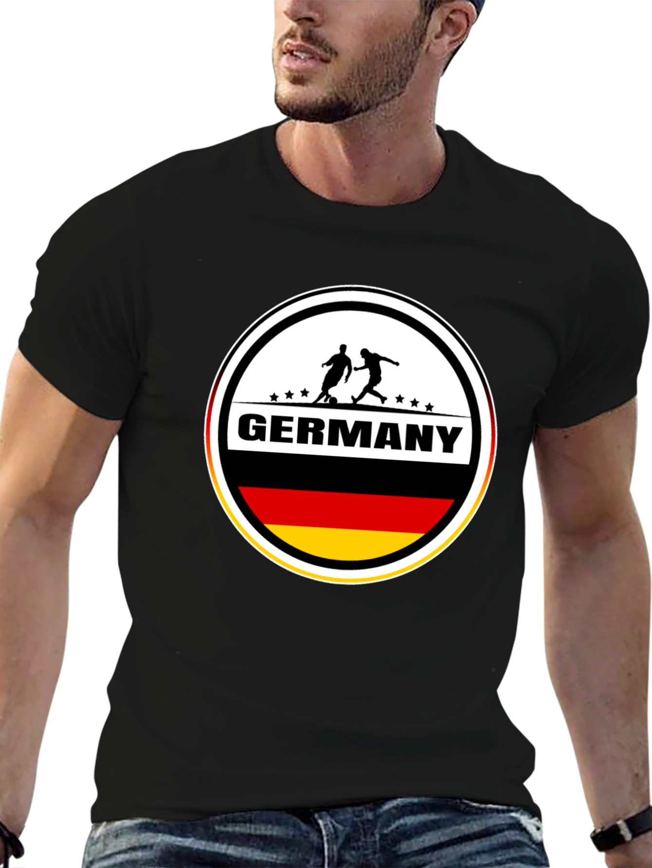 Germany Soccer T-Shirt - Black German Football Tee