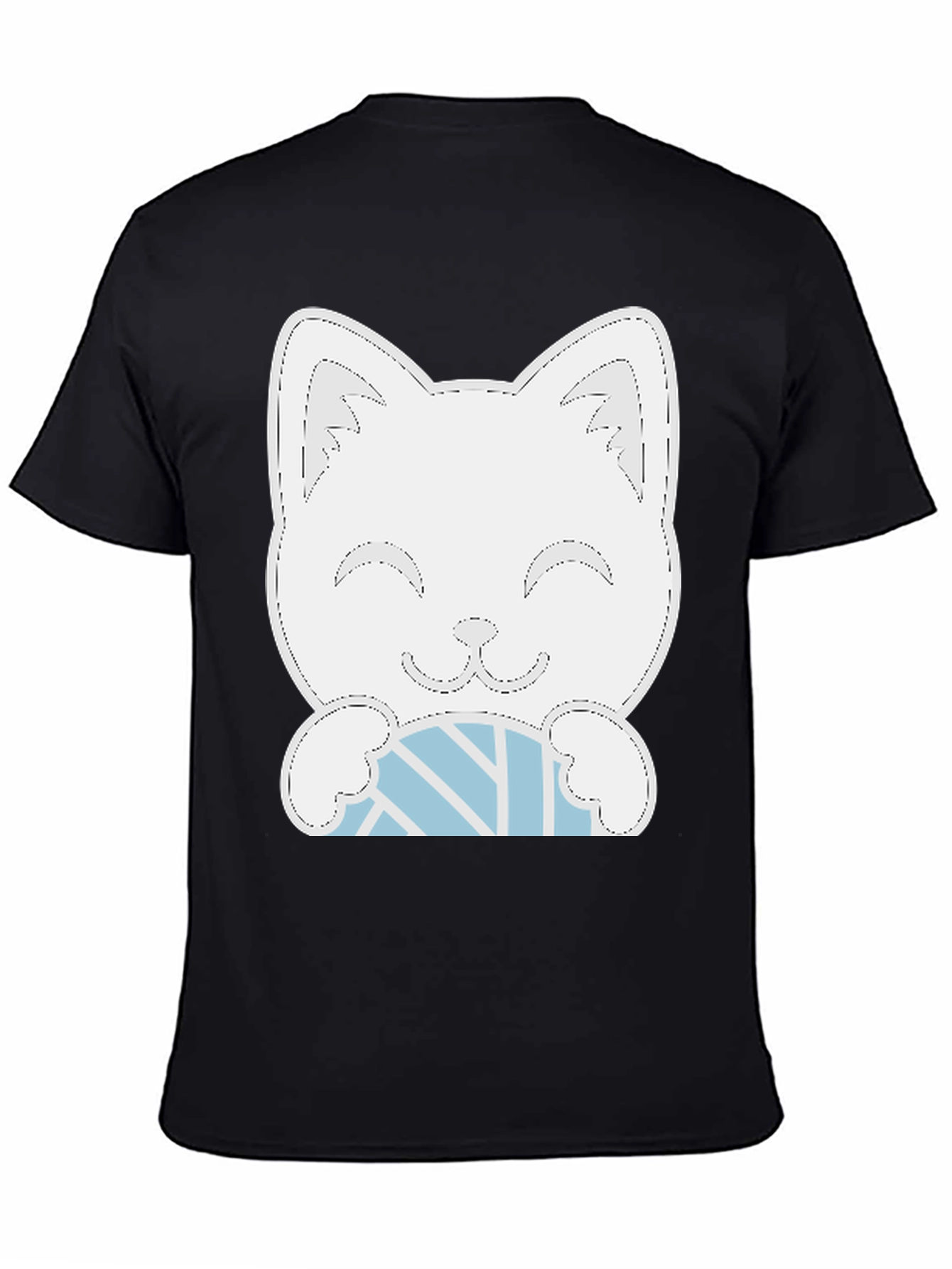 Cat & Yarn Graphic Tee - Black