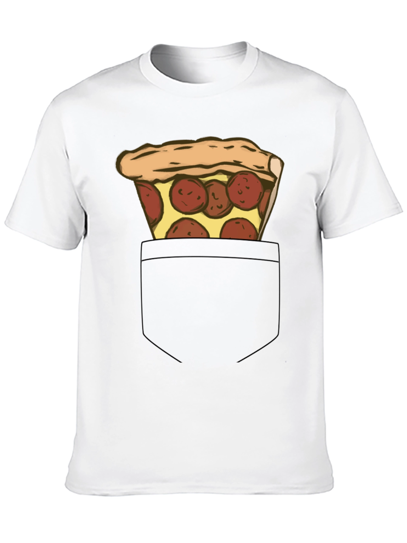 Pizza Pocket Graphic Tee - Casual Black T-Shirt
