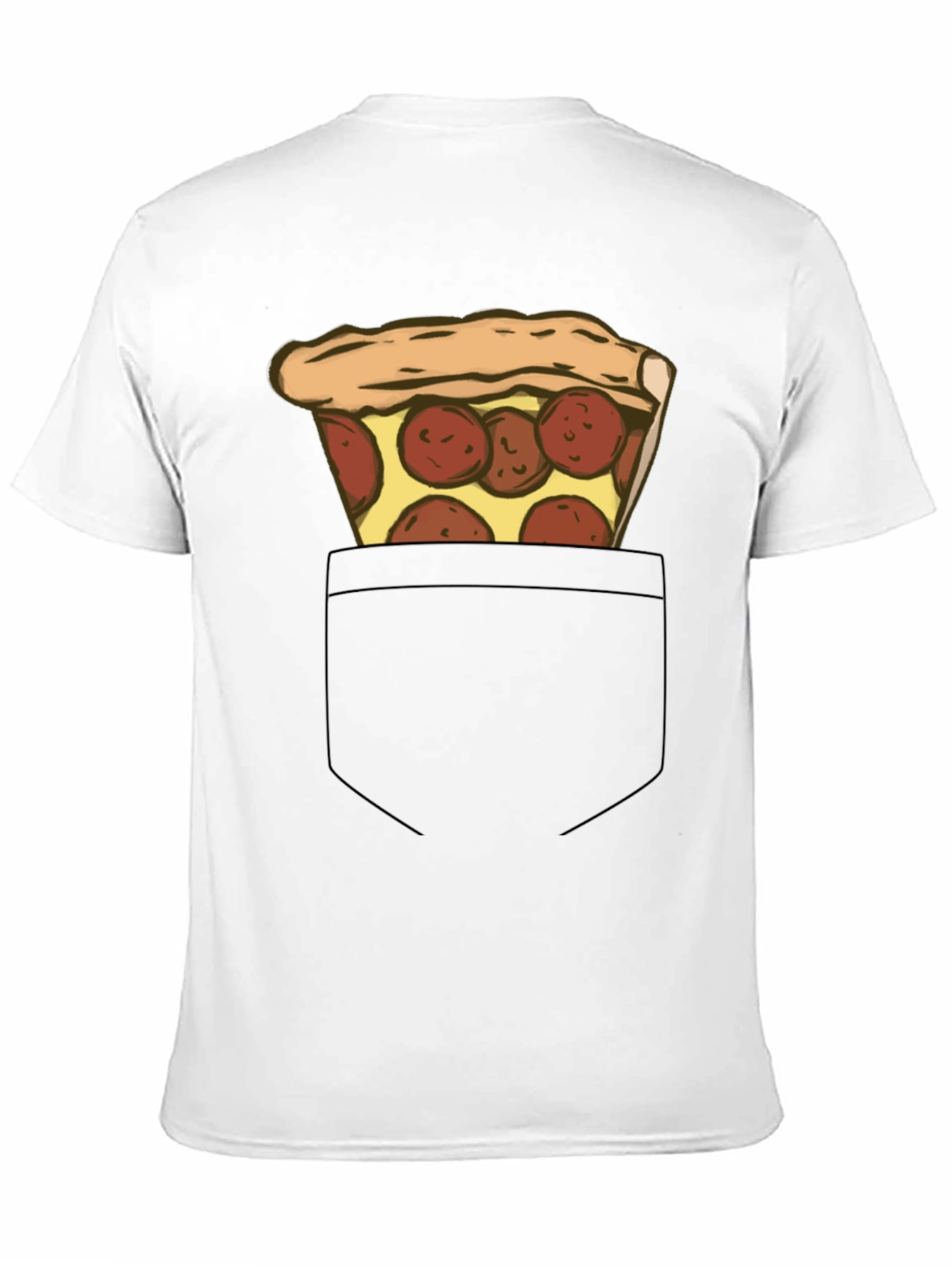 Pizza Pocket Graphic Tee - Casual Black T-Shirt