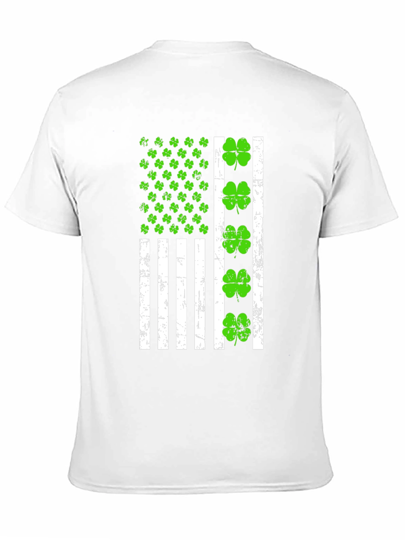 St. Patricks Day Shamrock American Flag T-Shirt