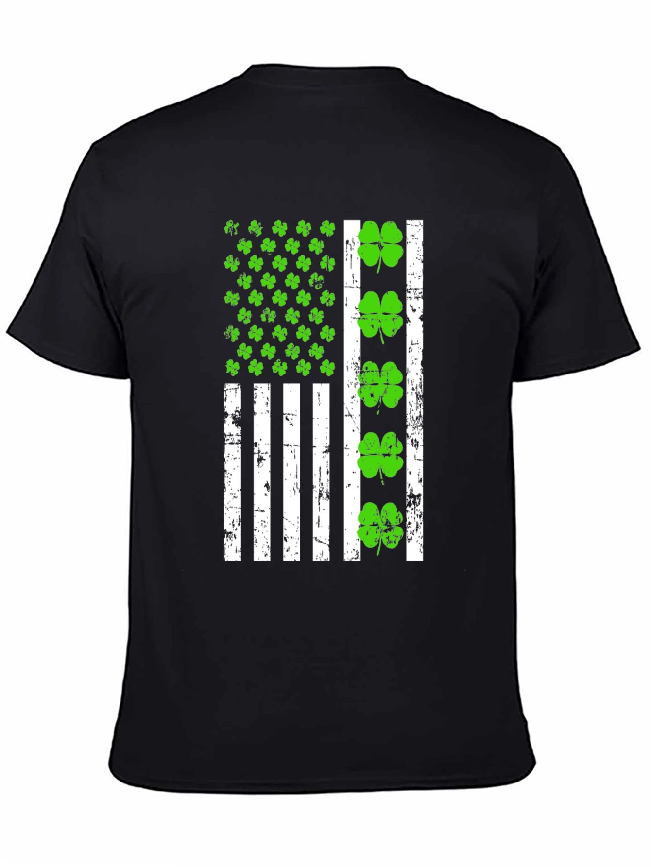 St. Patricks Day Shamrock American Flag T-Shirt