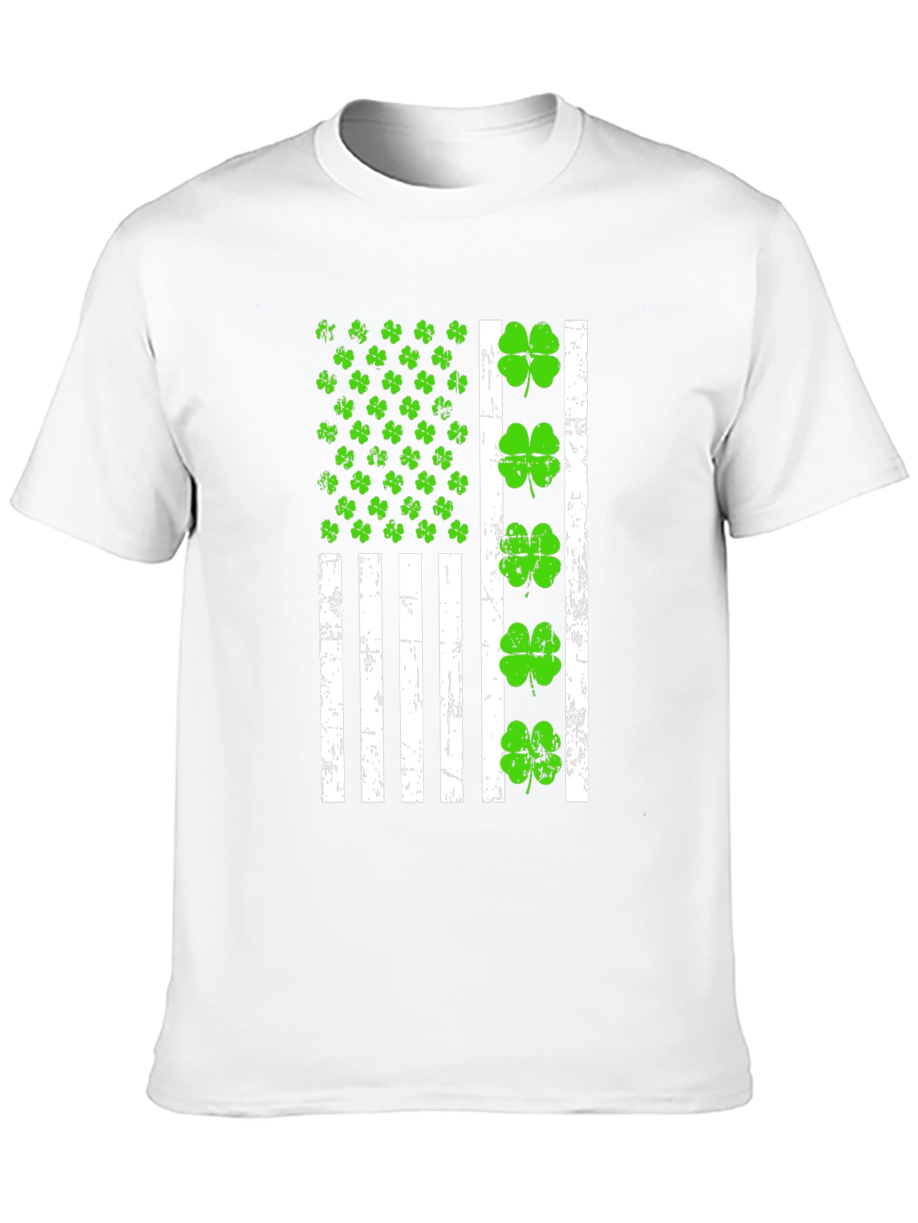 St. Patricks Day Shamrock American Flag T-Shirt