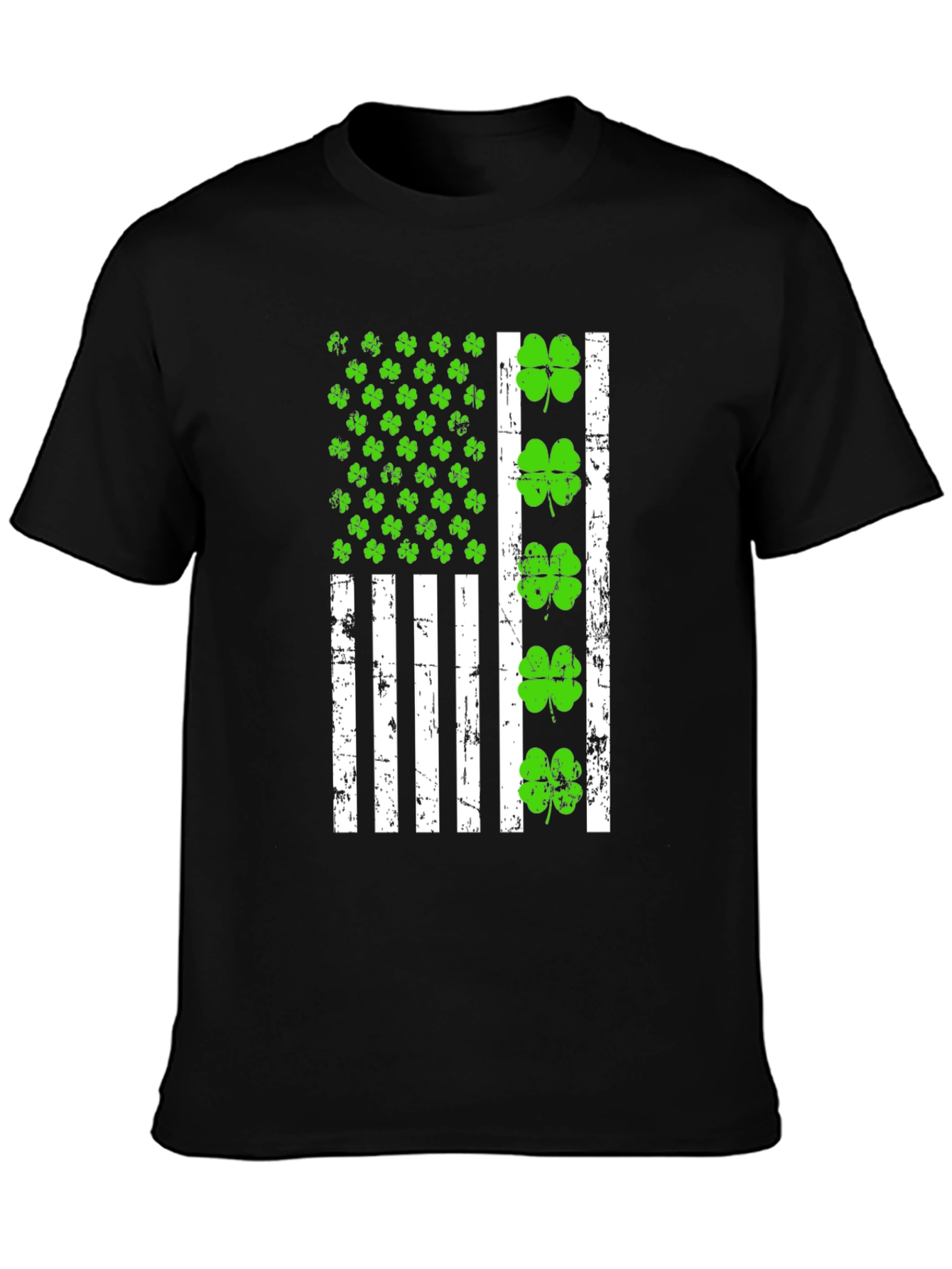 St. Patricks Day Shamrock American Flag T-Shirt