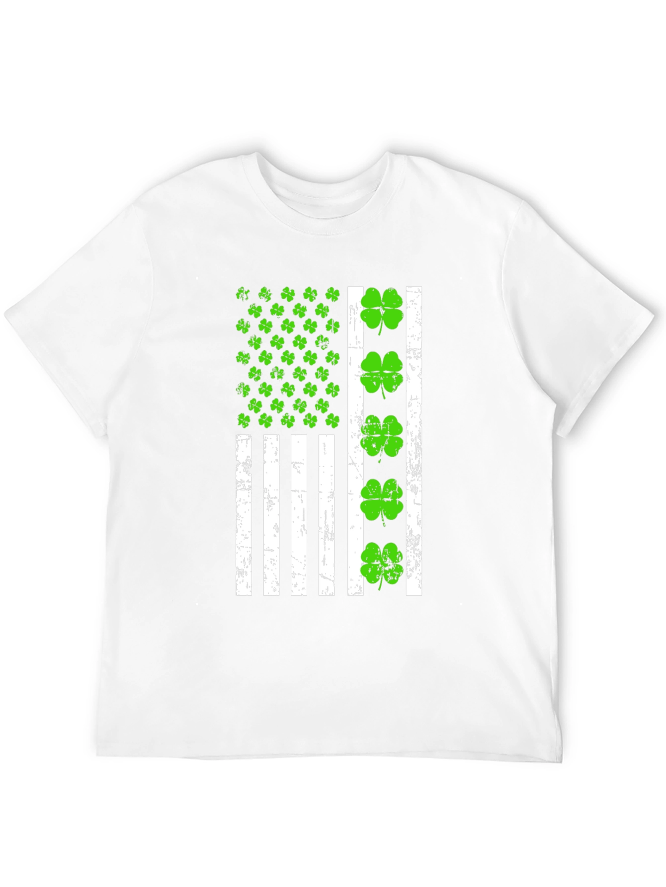 St. Patricks Day Shamrock American Flag T-Shirt
