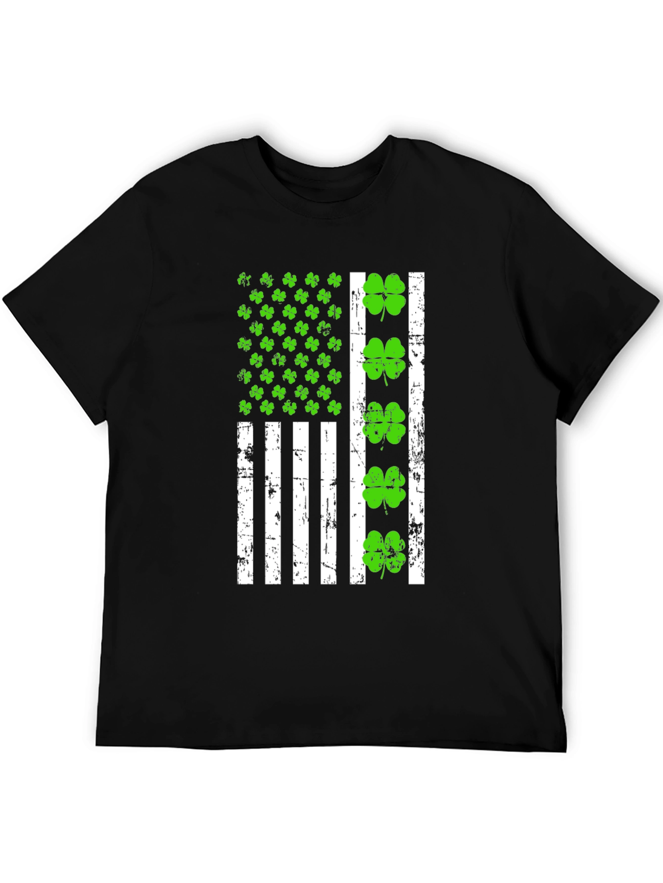 St. Patricks Day Shamrock American Flag T-Shirt