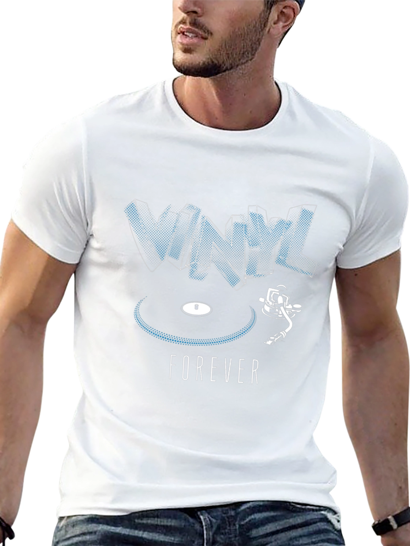 Vinyl Forever Graphic T-Shirt - Black Cotton Tee