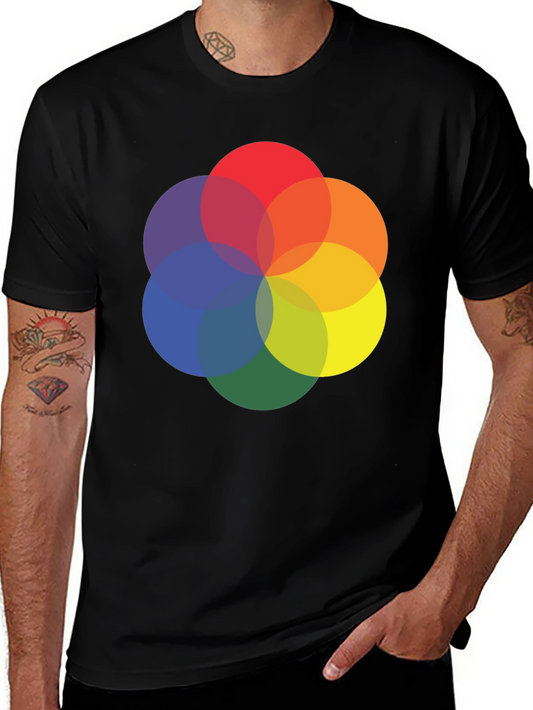 Geometric Circle T-Shirt - Vibrant Color Design