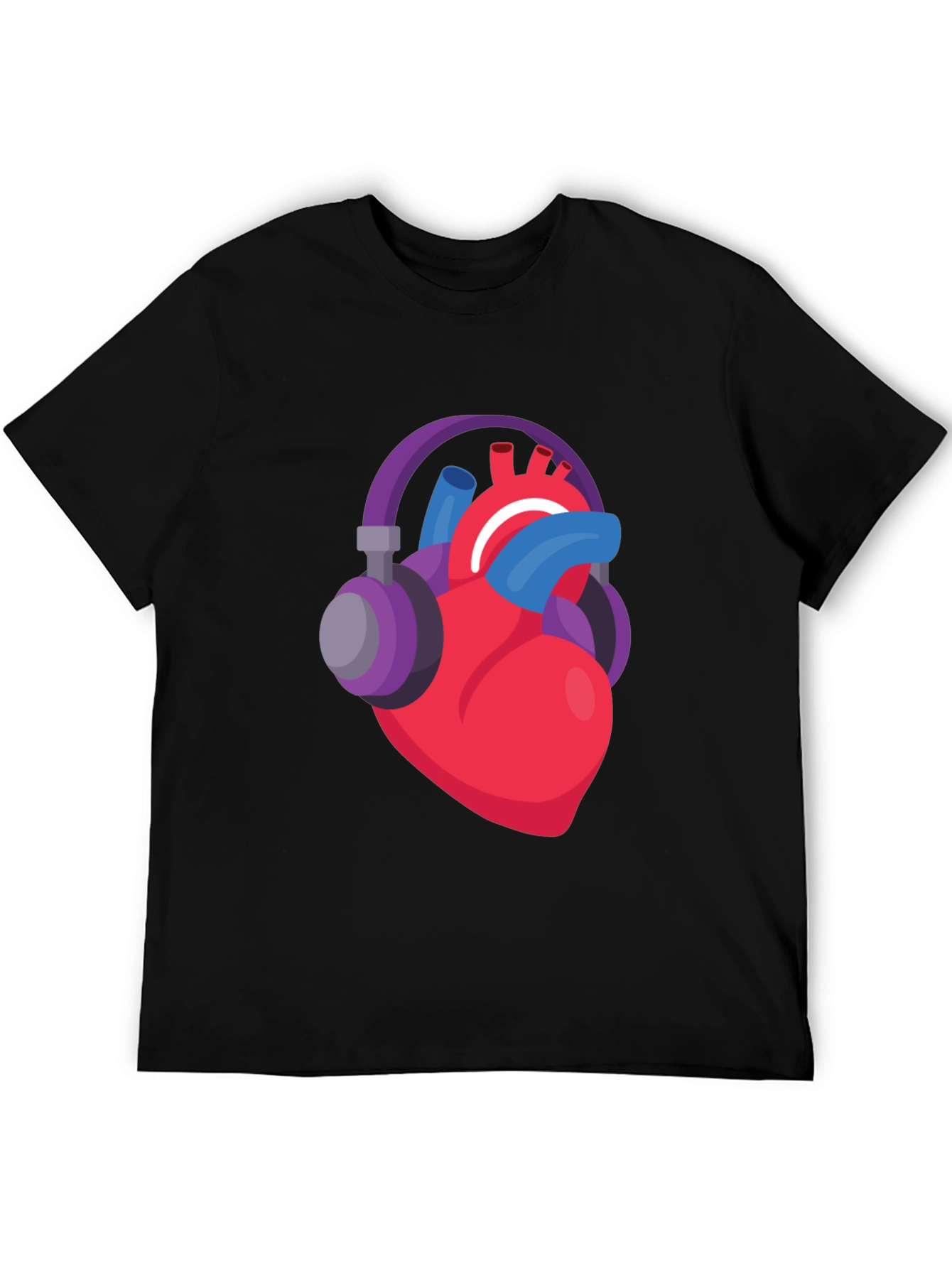 Heartbeat Headphones Graphic Tee - Music Lover Shirt